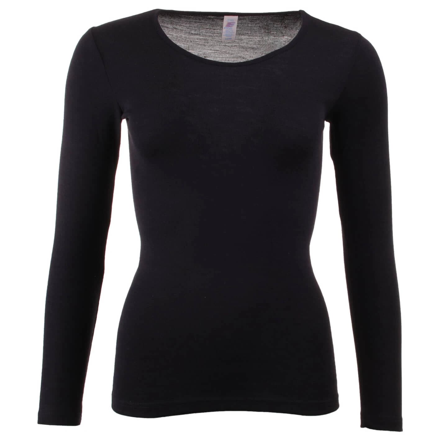 Дамско копринено термобельо Engel Women's Unterhemd L/S Merino base layer - Black