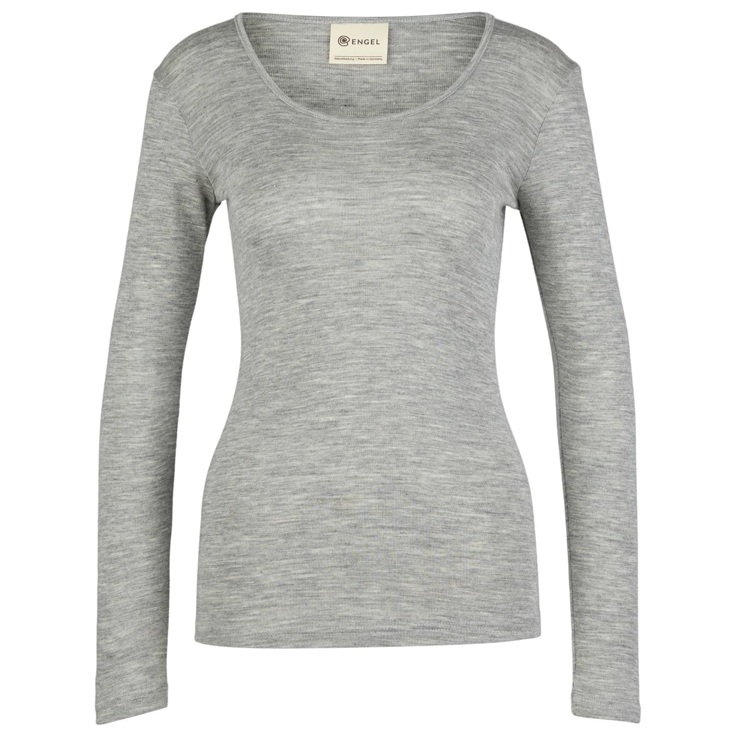 Дамско копринено термобельо Engel Women's Unterhemd L/S Merino base layer - Light Grey Melange