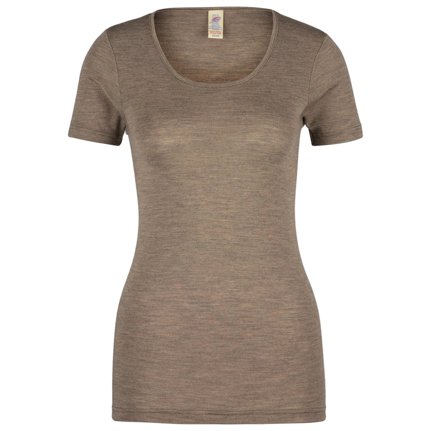 Дамско копринено термобельо Engel Women's Undershirt S/S Merino base layer - Walnut
