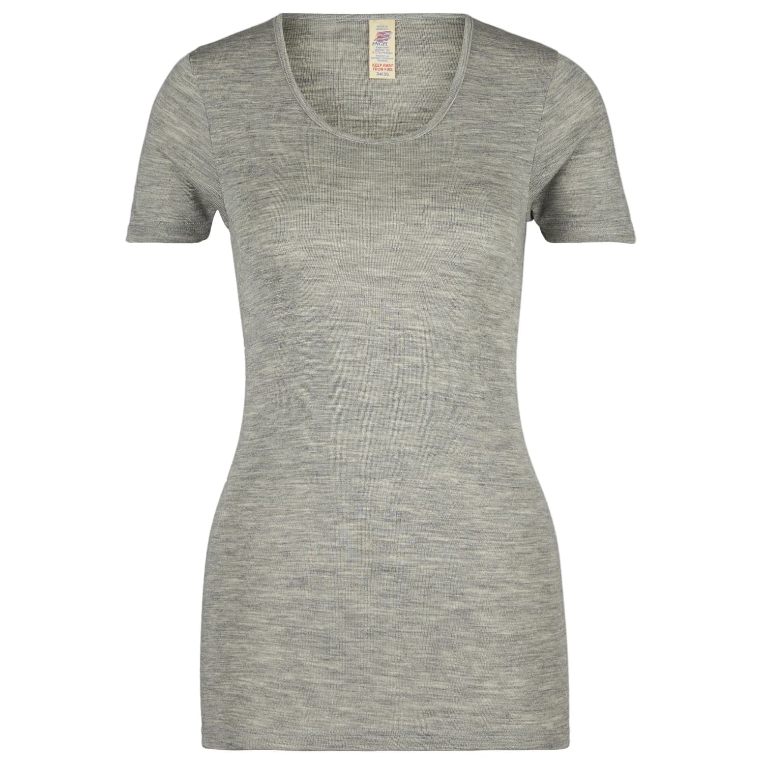 Дамско копринено термобельо Engel Women's Unterhemd S/S Merino base layer - Light Grey Melange