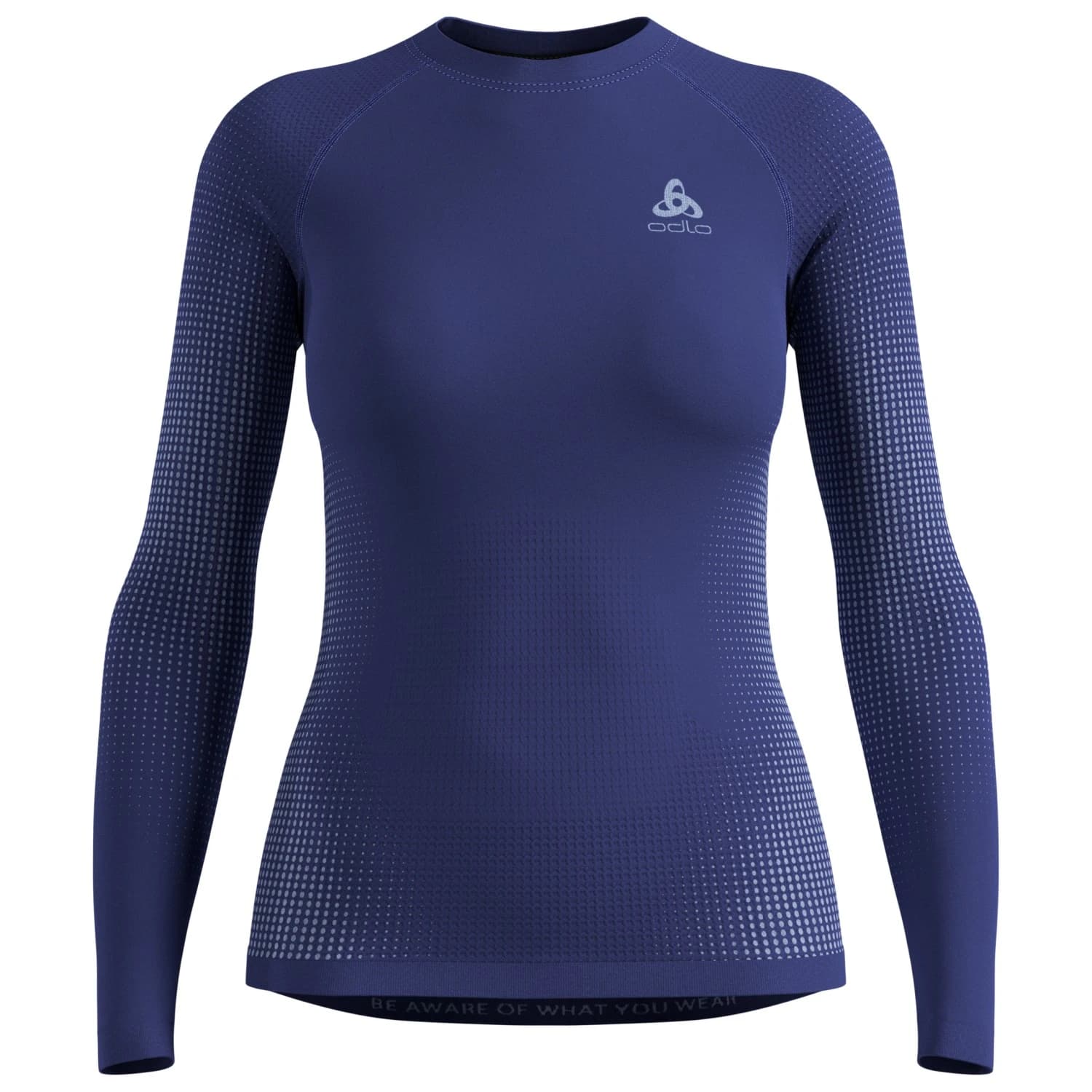 Дамско синтетично термобельо Odlo Women's BL Top Crew Neck L/S Performance Warm Eco Synthetic base layer - Skipper Blue