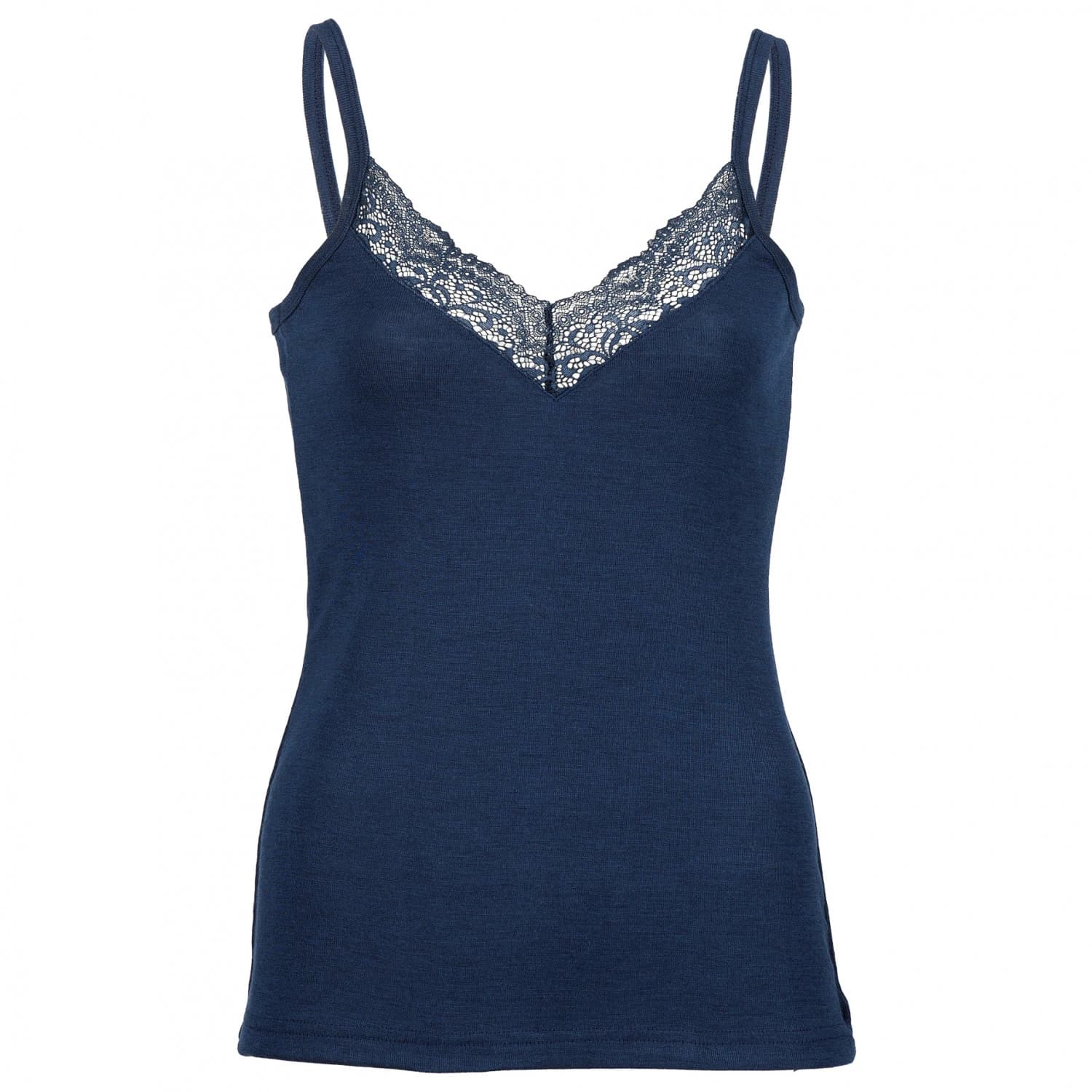 Дамско копринено термобельо Engel Women's Top mit Spitze Silk base layer - Marine