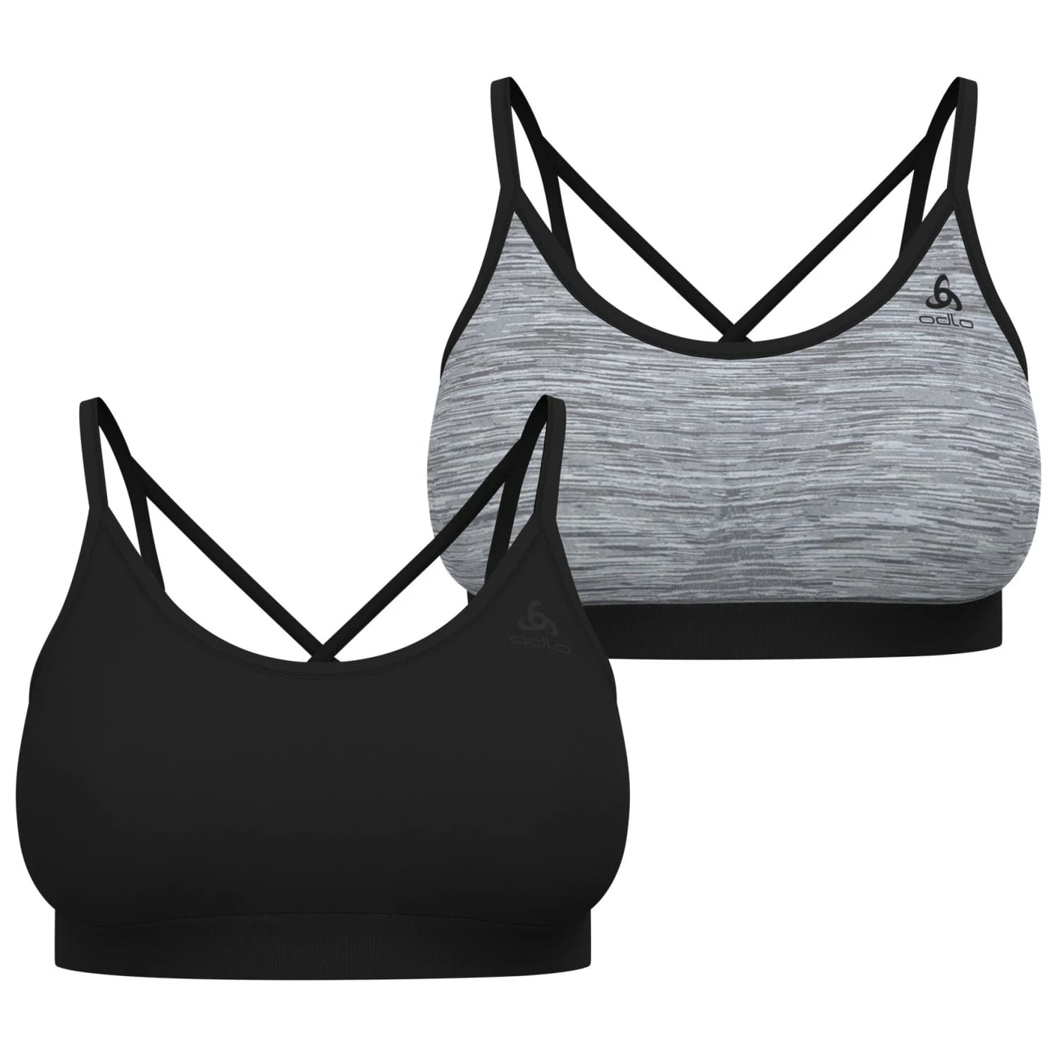 Дамски спортен сутиен Odlo Women's Seamless Low Sport Bra Sports bra - Black / Grey Melange
