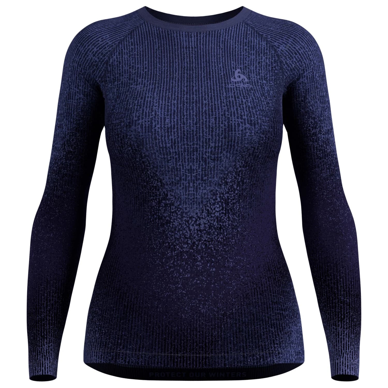 Дамско синтетично термобельо Odlo Women's BL Top Crew Neck L/S Perf. Warm Blackcomb Synthetic base layer - Skipper Blue