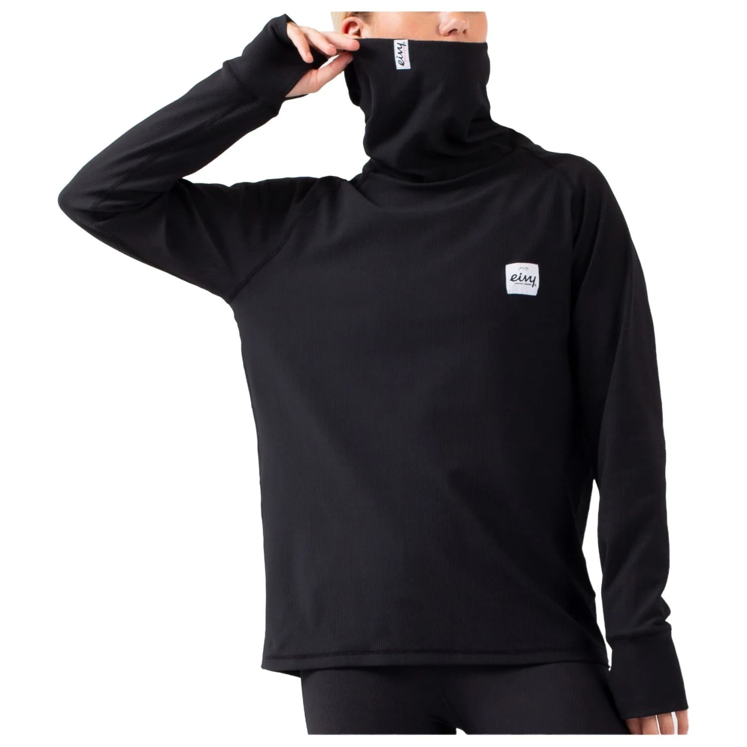 Дамска долна блуза с дълъг ръкав Eivy Women's Loose Fit Gaiter Rip Top Longsleeve - Black