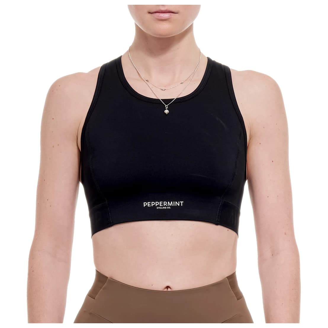 Дамски спортен сутиен PEPPERMINT Women's Signature High-Neck Bra Sports bra - Black