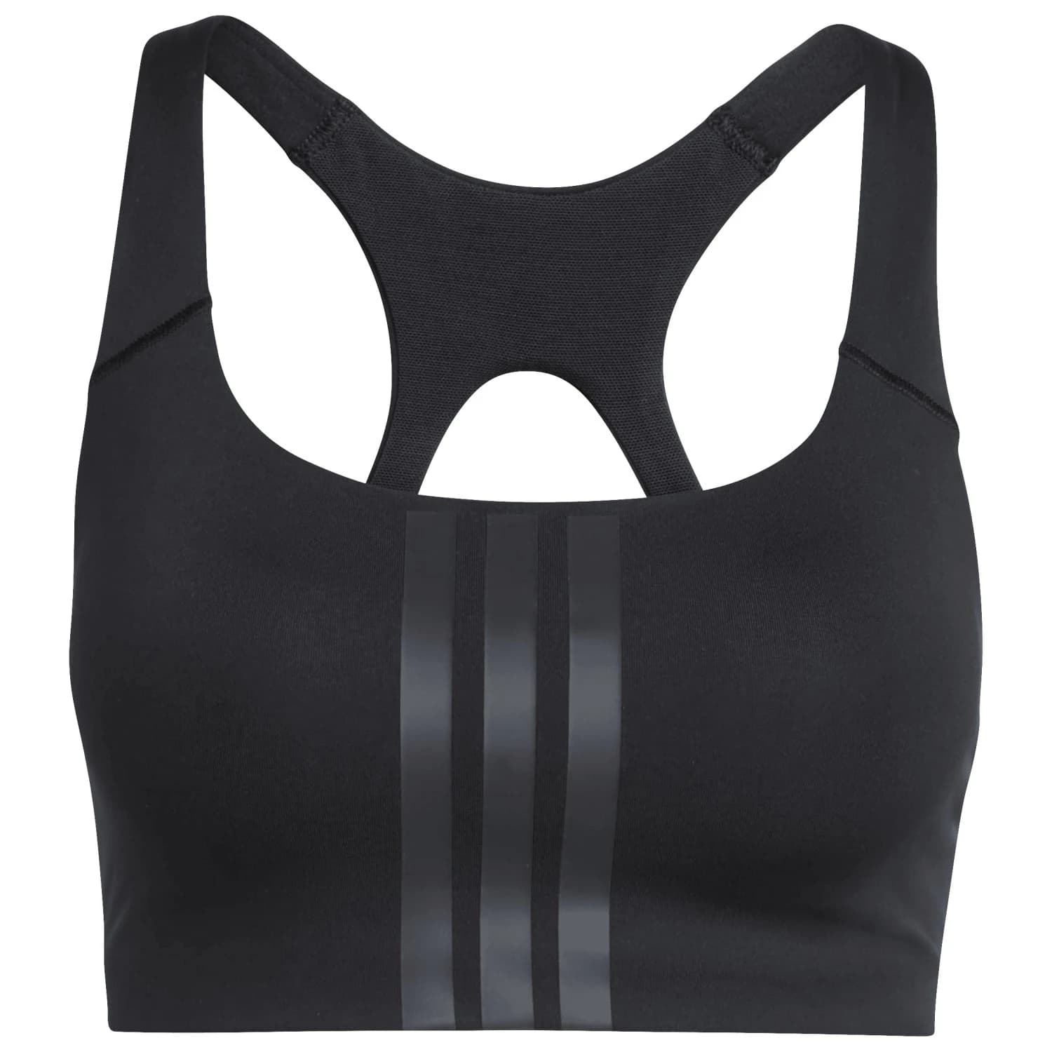 Дамски спортен сутиен adidas Women's Optime 3-Stripes MS Bra Sports bra - Black / Black