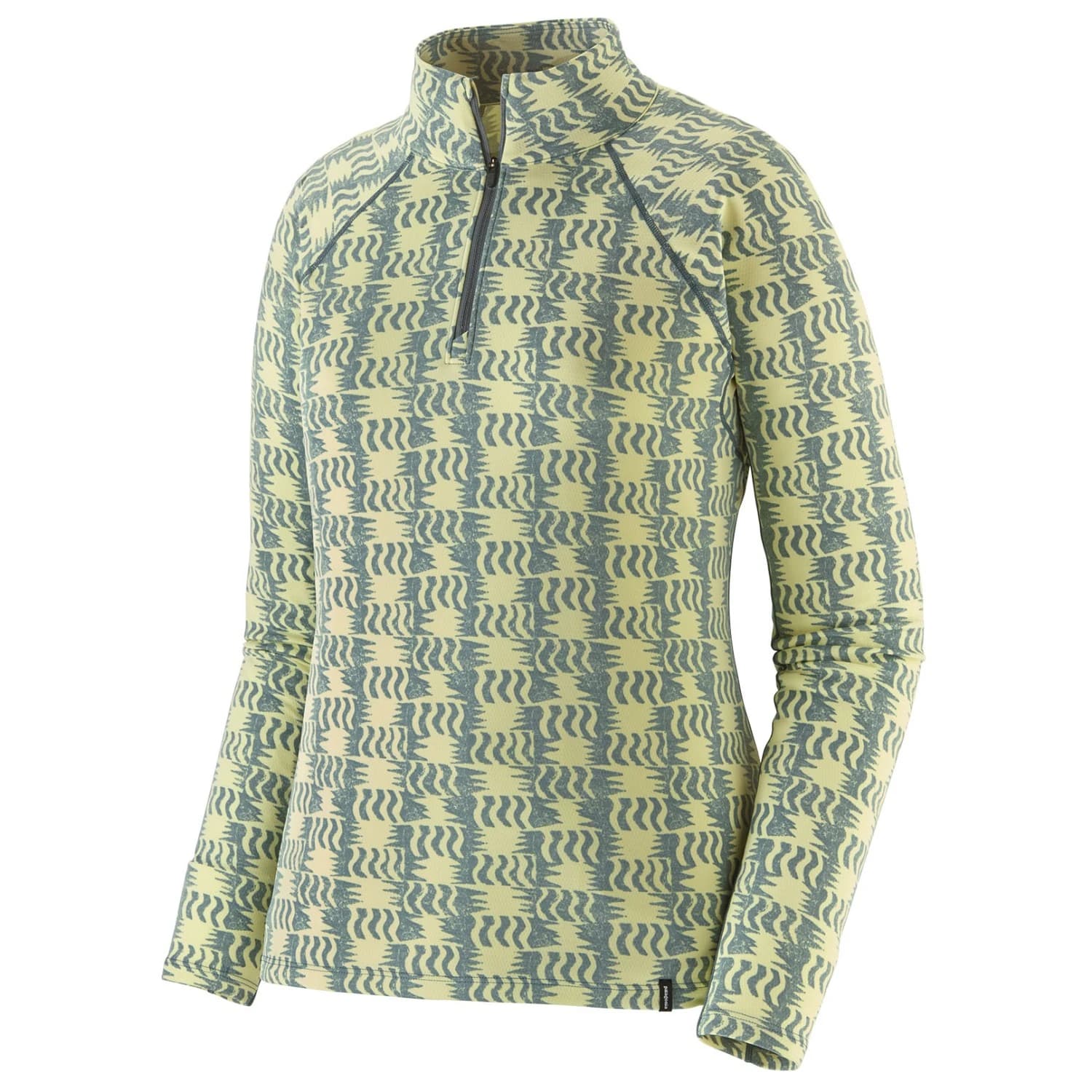 Дамско синтетично термобельо Patagonia Women's Capilene Midweight Zip-Neck Synthetic base layer - Sun Quilt: Blue Sage