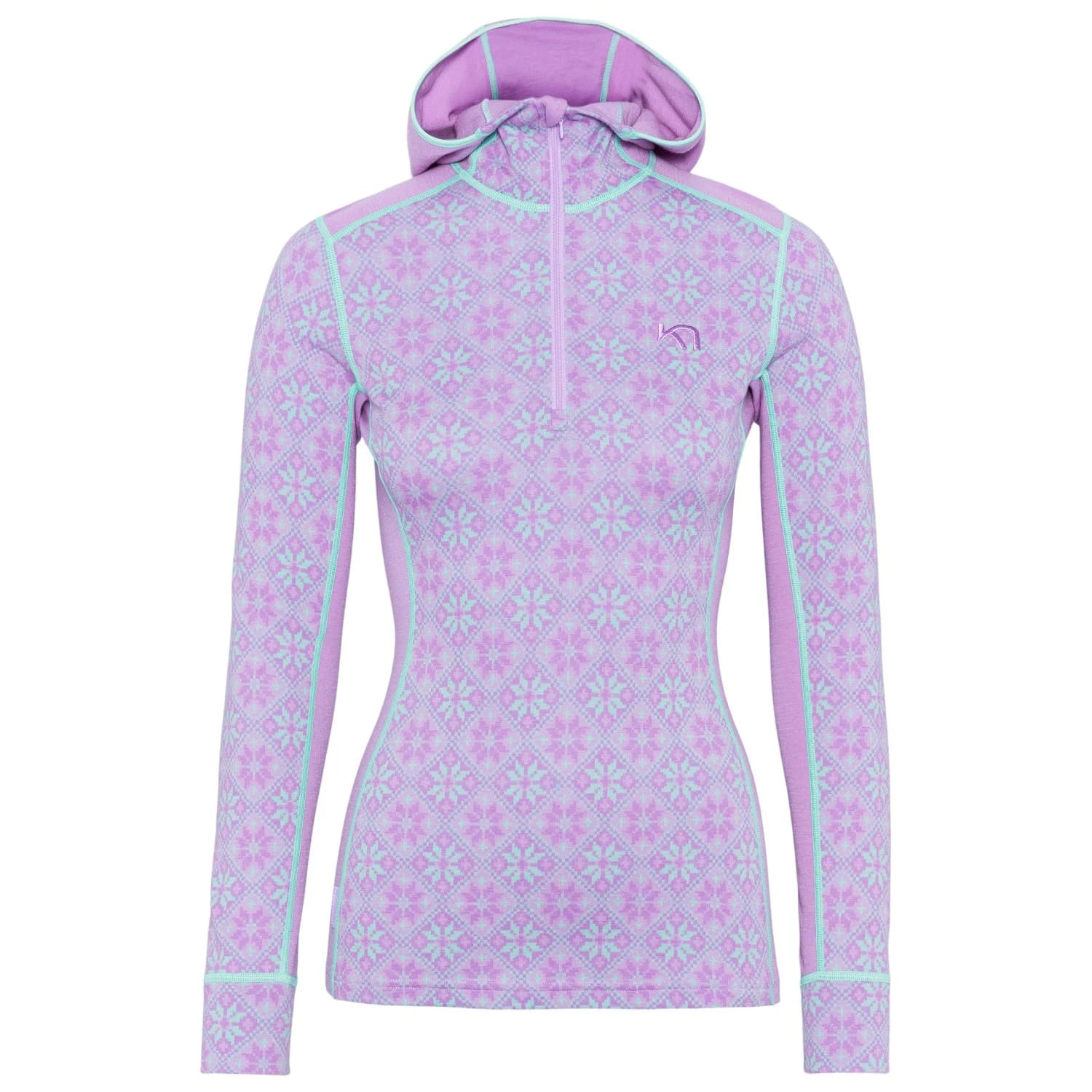 Дамско мериносово термобельо Kari Traa Women's Rose Hood Merino base layer - Lily