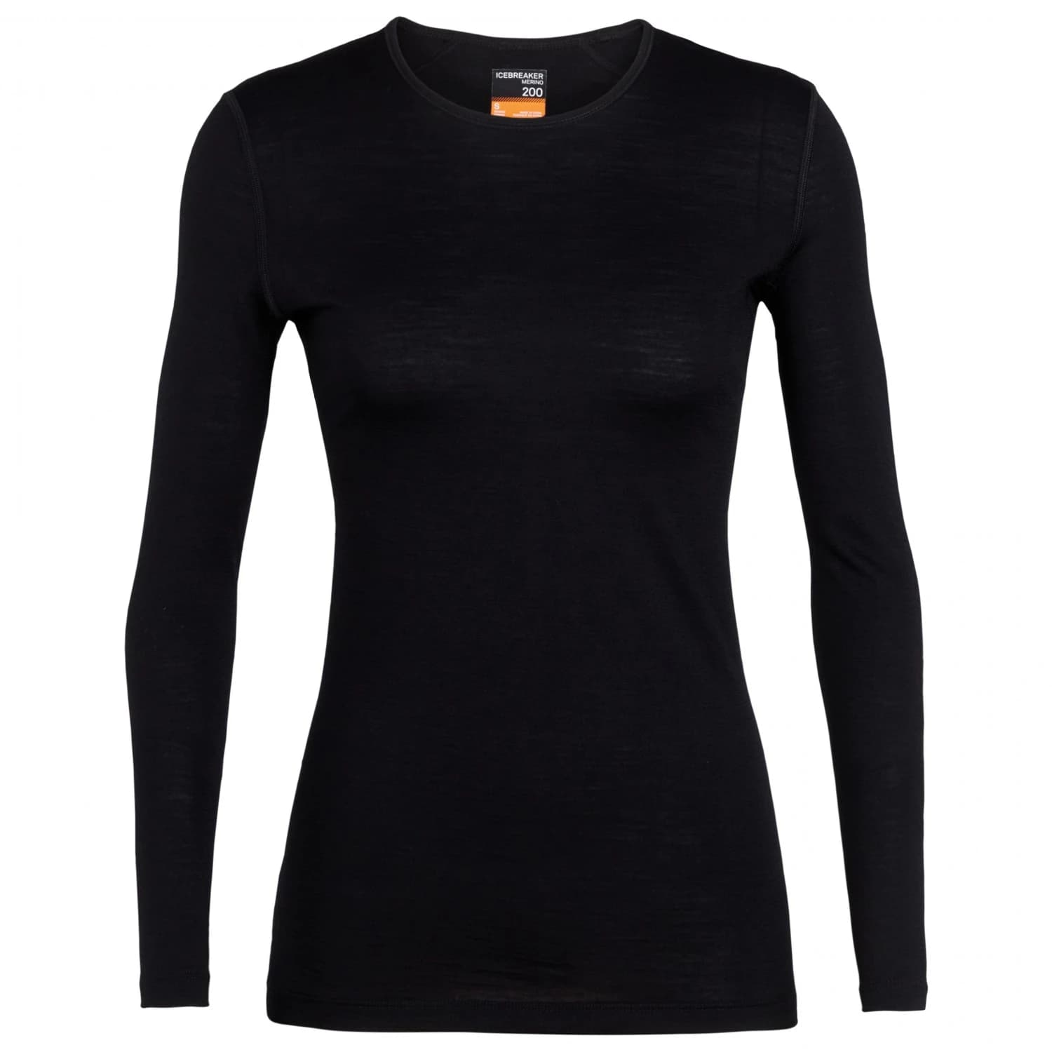Дамско мериносово термобельо Icebreaker Women's 200 Oasis L/S Crewe Merino base layer - Black