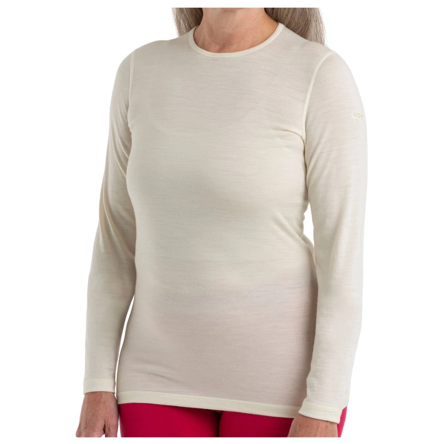 Дамско мериносово термобельо Icebreaker Women's 200 Oasis L/S Crewe Merino base layer - Undyed