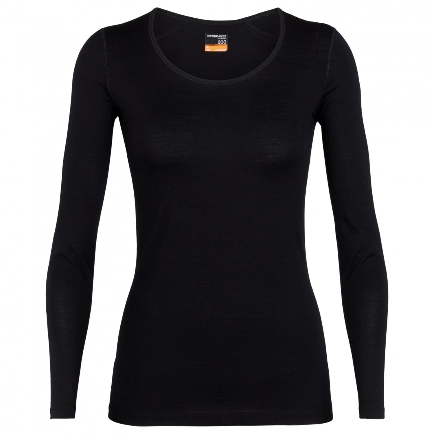 Дамско мериносово термобельо Icebreaker Women's 200 Oasis L/S Scoop Merino base layer - Black