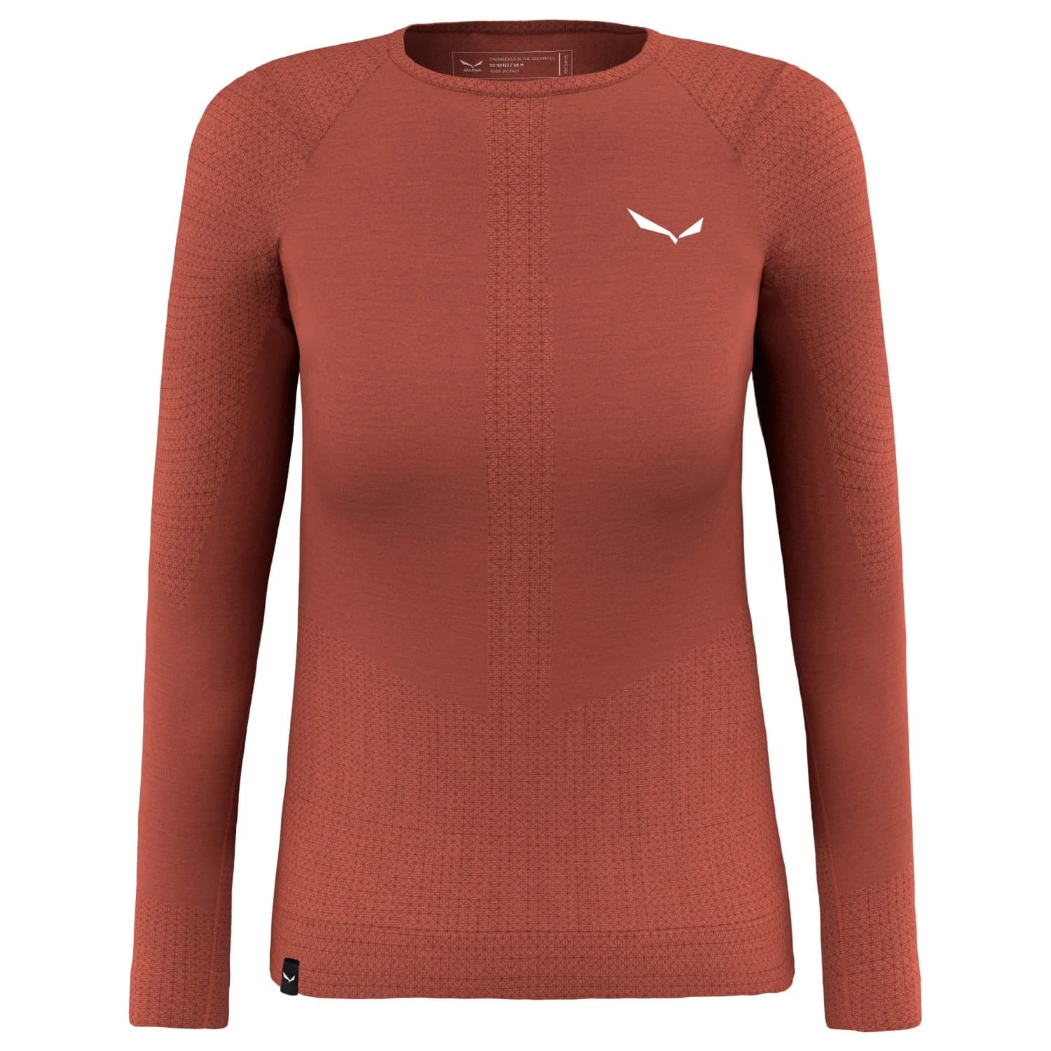 Дамско мериносово термобельо Salewa Women's Zebru Responsive L/S Tee Merino base layer - Etruscan Red