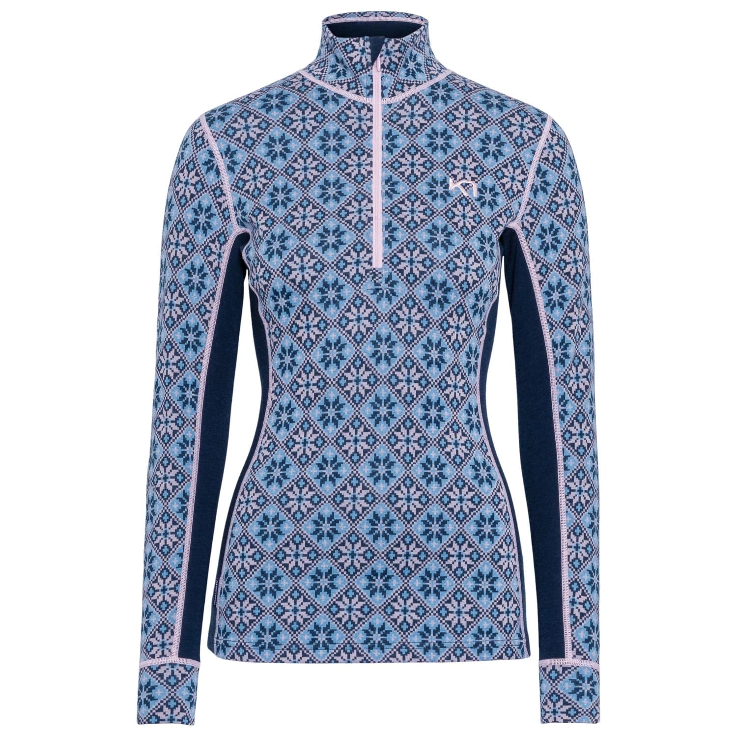 Дамско мериносово термобельо Kari Traa Women's Rose Half-Zip Merino base layer - Dark Navy Blue