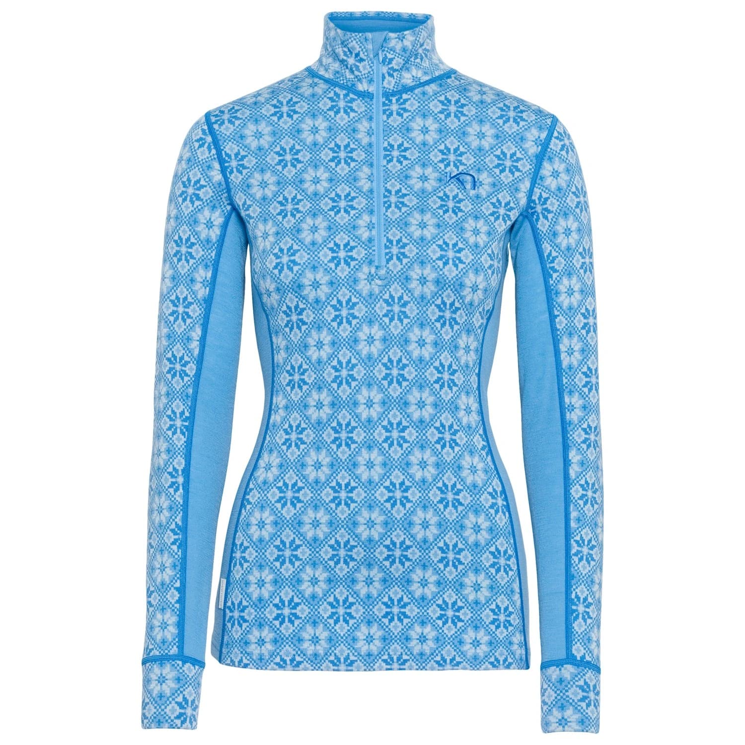 Дамско мериносово термобельо Kari Traa Women's Rose Half-Zip Merino base layer - Ocean