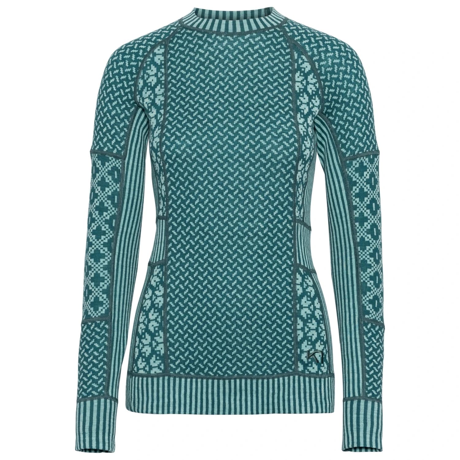 Дамско мериносово термобельо Kari Traa Women's Smekker L/S Merino base layer - Peacock