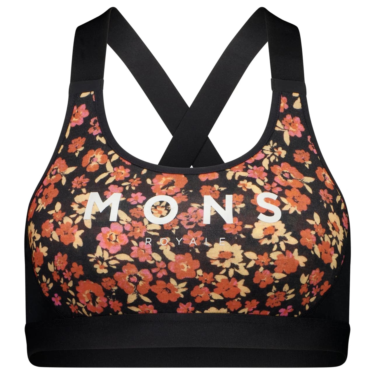 Спортен сутиен Mons Royale Women's Stella X-Back Bra Sports bra - Ditzy Camo / Black