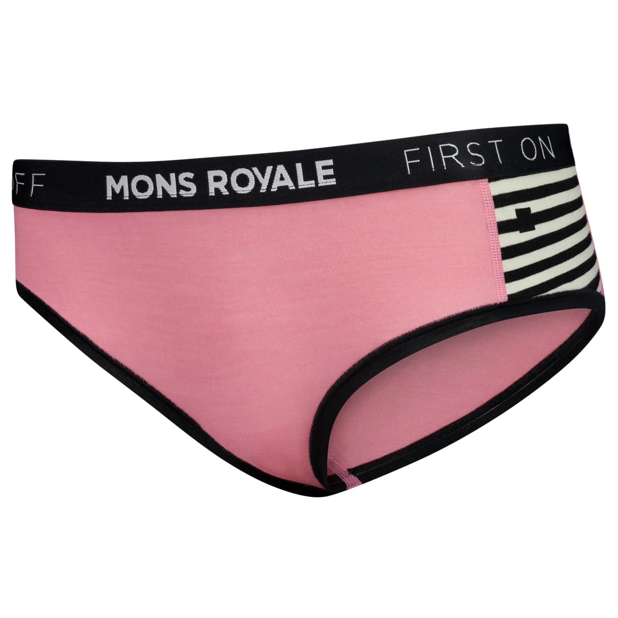 Мериносово термобельо Mons Royale Women's Sylvia Boyleg Merino base layer - Flamingo / Mr Stripe
