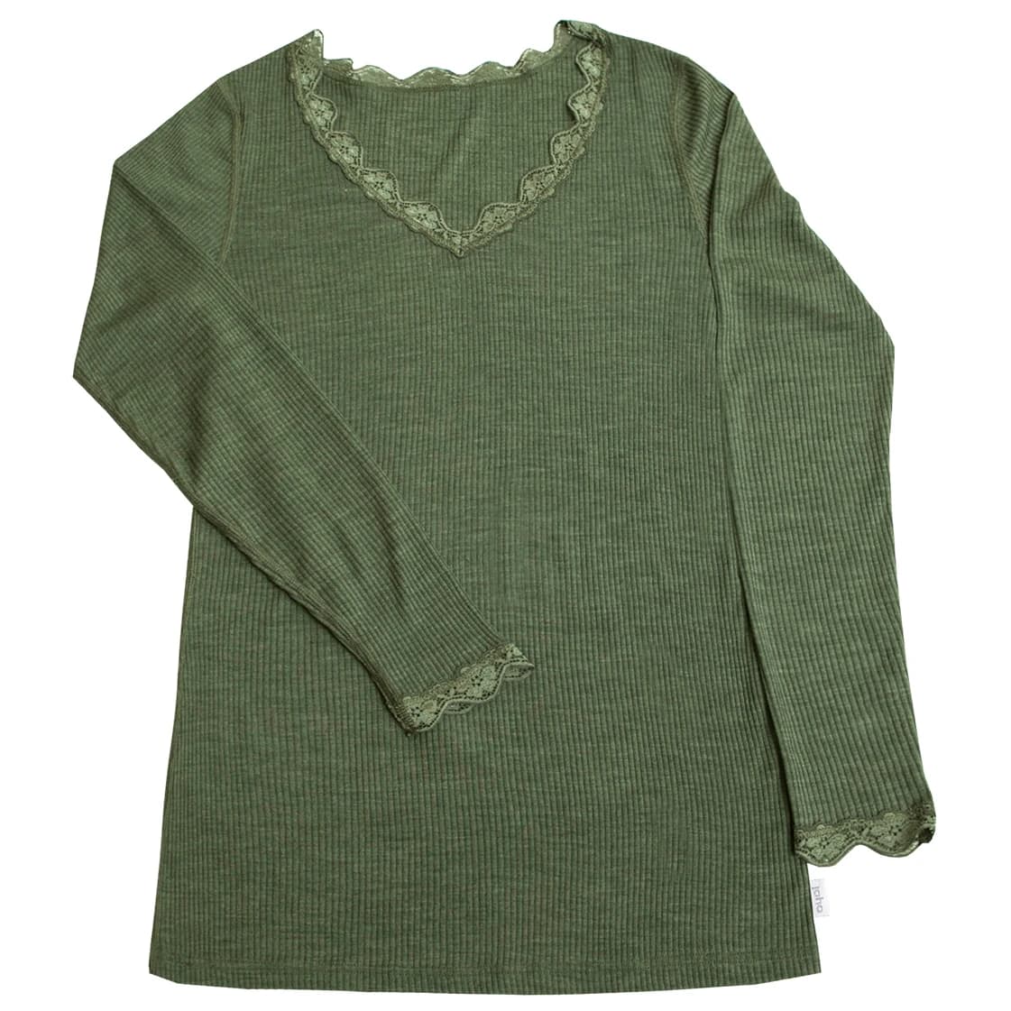Дамско мериносово термобельо Joha Women's Blouse I L/S 70/30 Merino base layer - Olive Green