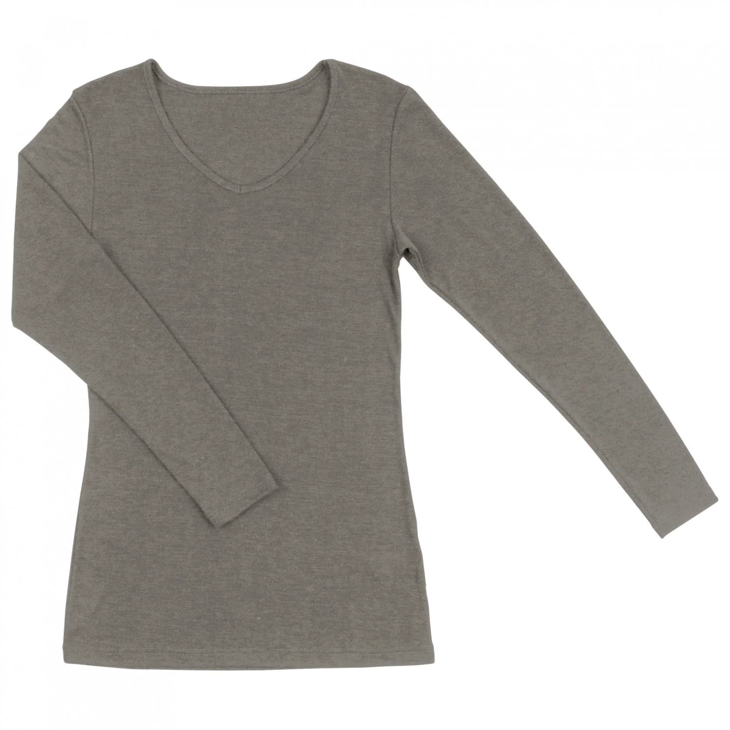 Дамско мериносово термобельо Joha Women's Blouse L/S 85/15 Merino base layer - Sesame Melange