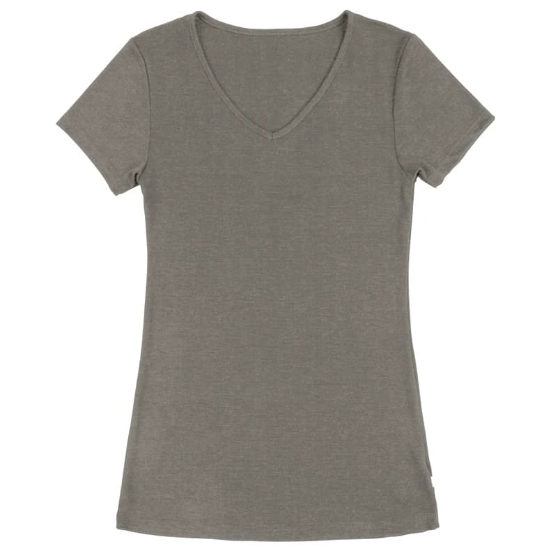 Дамско мериносово термобельо Joha Women's Blouse S/S Merino base layer - Sesame Melange