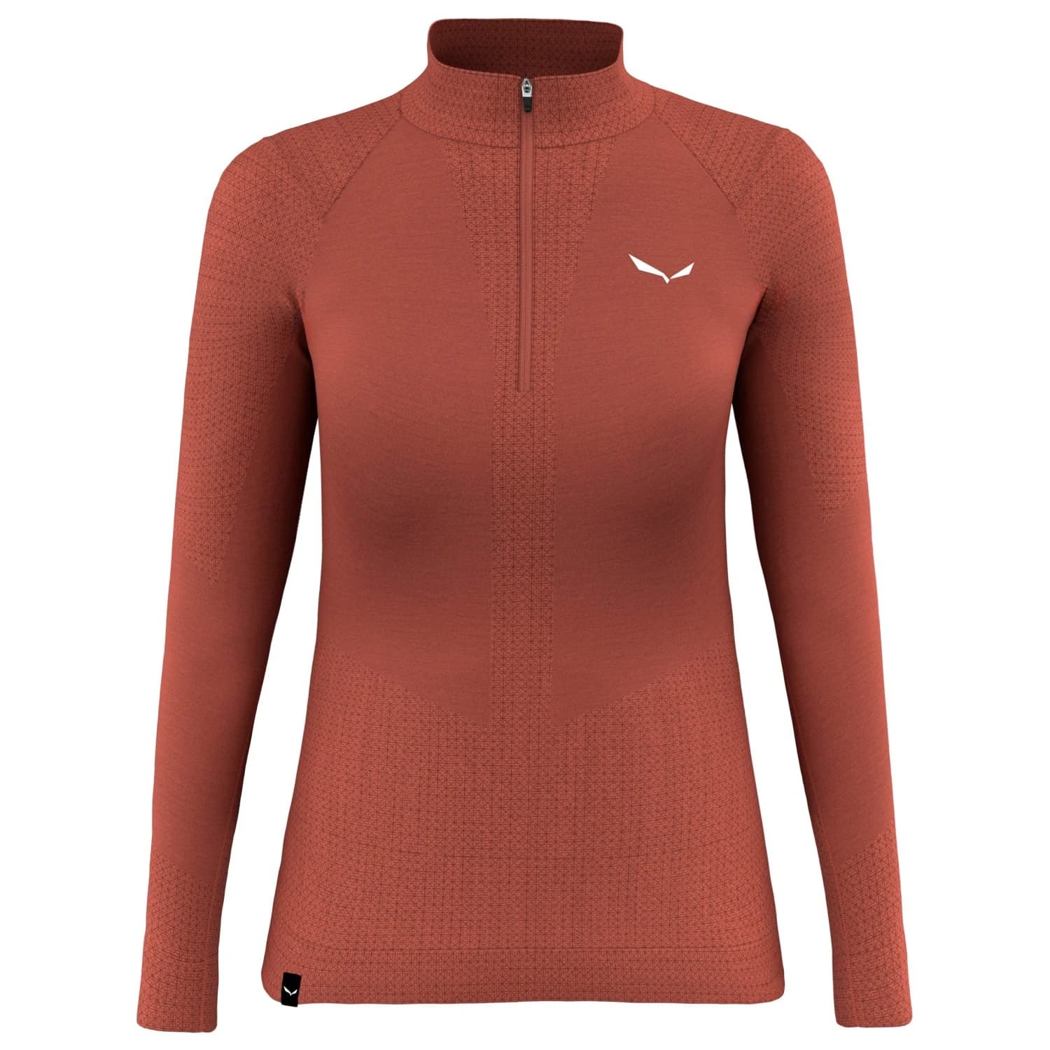 Дамско мериносово термобельо Salewa Women's Zebru Medium Warm AMR Half Zip Tee Merino base layer - Etruscan Red