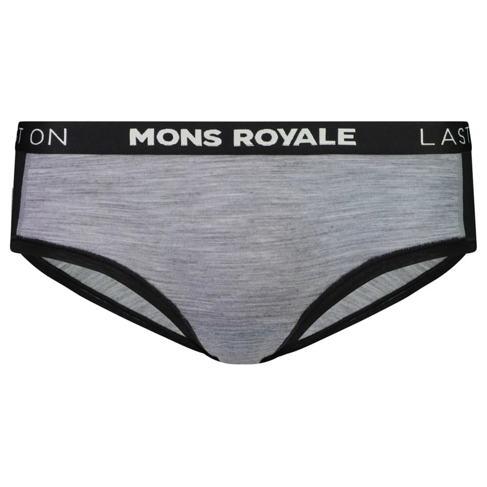 Дамско мериносово термобельо Mons Royale Women's Sylvia Boyleg Merino base layer - Grey Heather / Black
