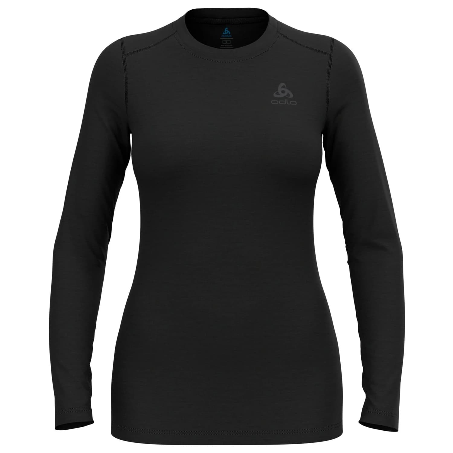 Дамско мериносово термобельо Odlo Women's Merino 160 Bl Top Crew Neck L/S Merino base layer - Black