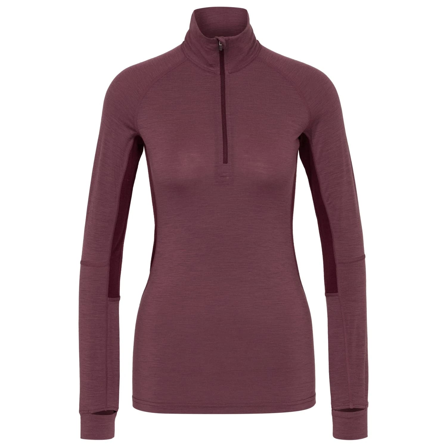 Мериносова блуза Stoic Women's MerinoMesh150 SadjemSt. L/S Half Zip Merino base layer - Plum Red/Dark Plum Red