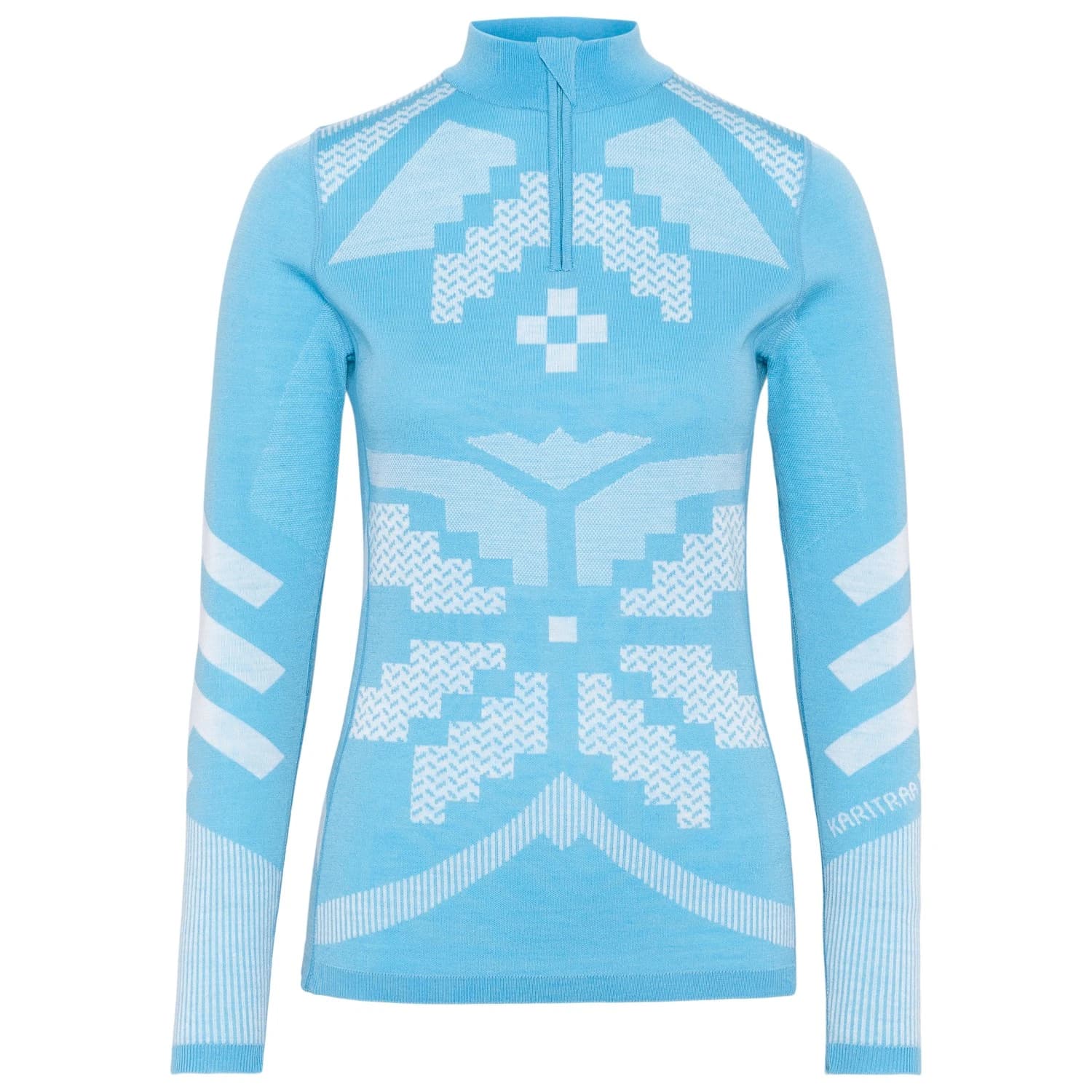 Дамско мериносово термобельо Kari Traa Women's Faith Half Zip Merino base layer - Ocean