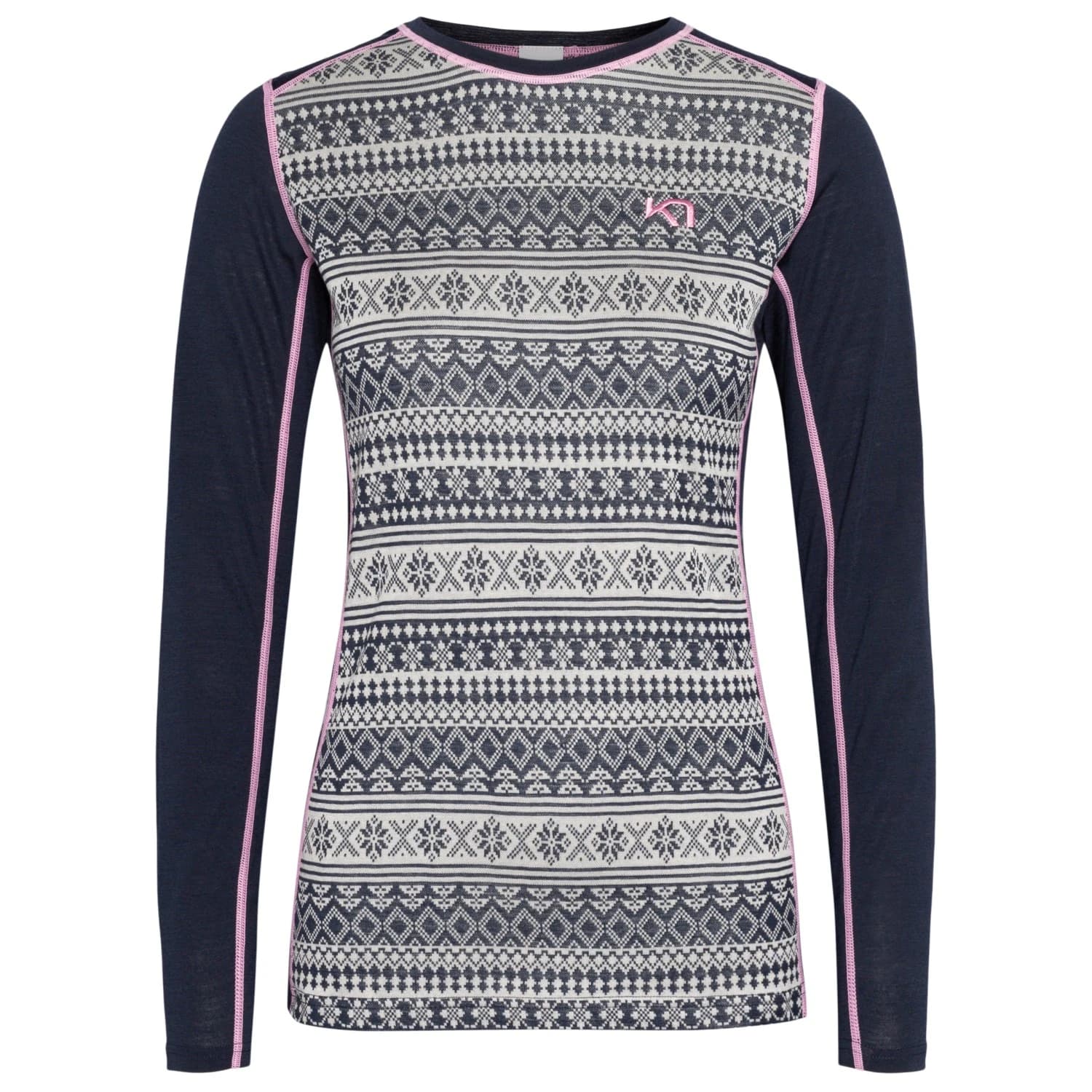 Дамско мериносово термобельо Kari Traa Women's Mina L/S Merino base layer - Dark Navy Blue
