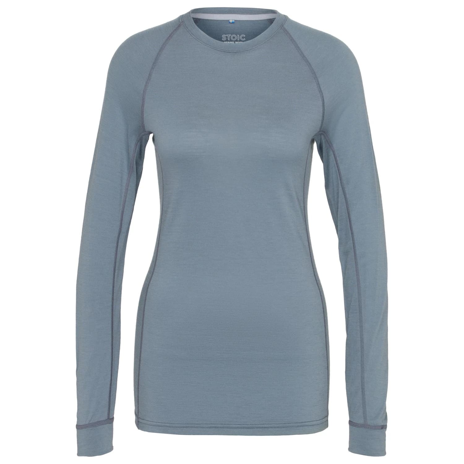 Дамско мериносово термобельо Stoic Women's Merino180 BengtSt. L/S Merino base layer - Pale Blue Grey