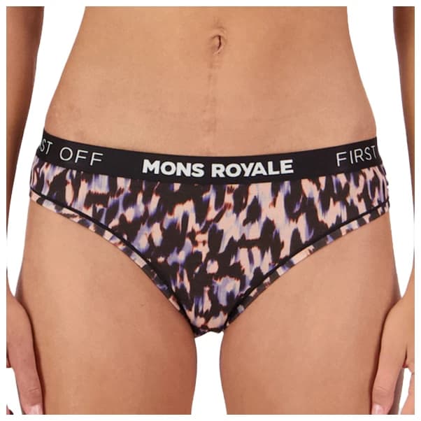 Дамско мериносово термобельо Mons royale Women's Folo Merino Briefs Merino base layer - Rock Leopard