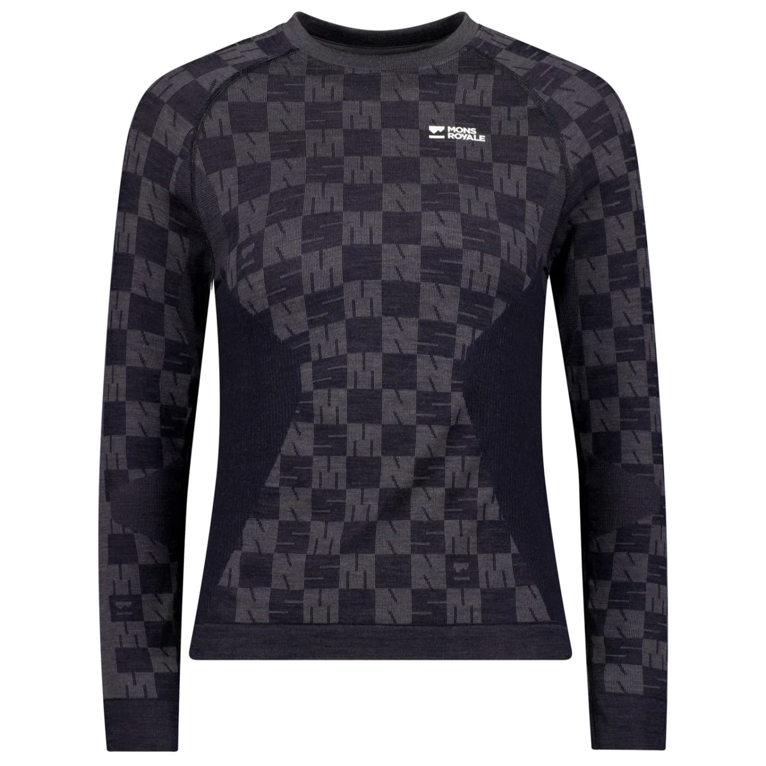 Дамско мериносово термобельо Mons royale Women's Ascender Merino Seamless L/S Merino base layer - Forged Iron / Black