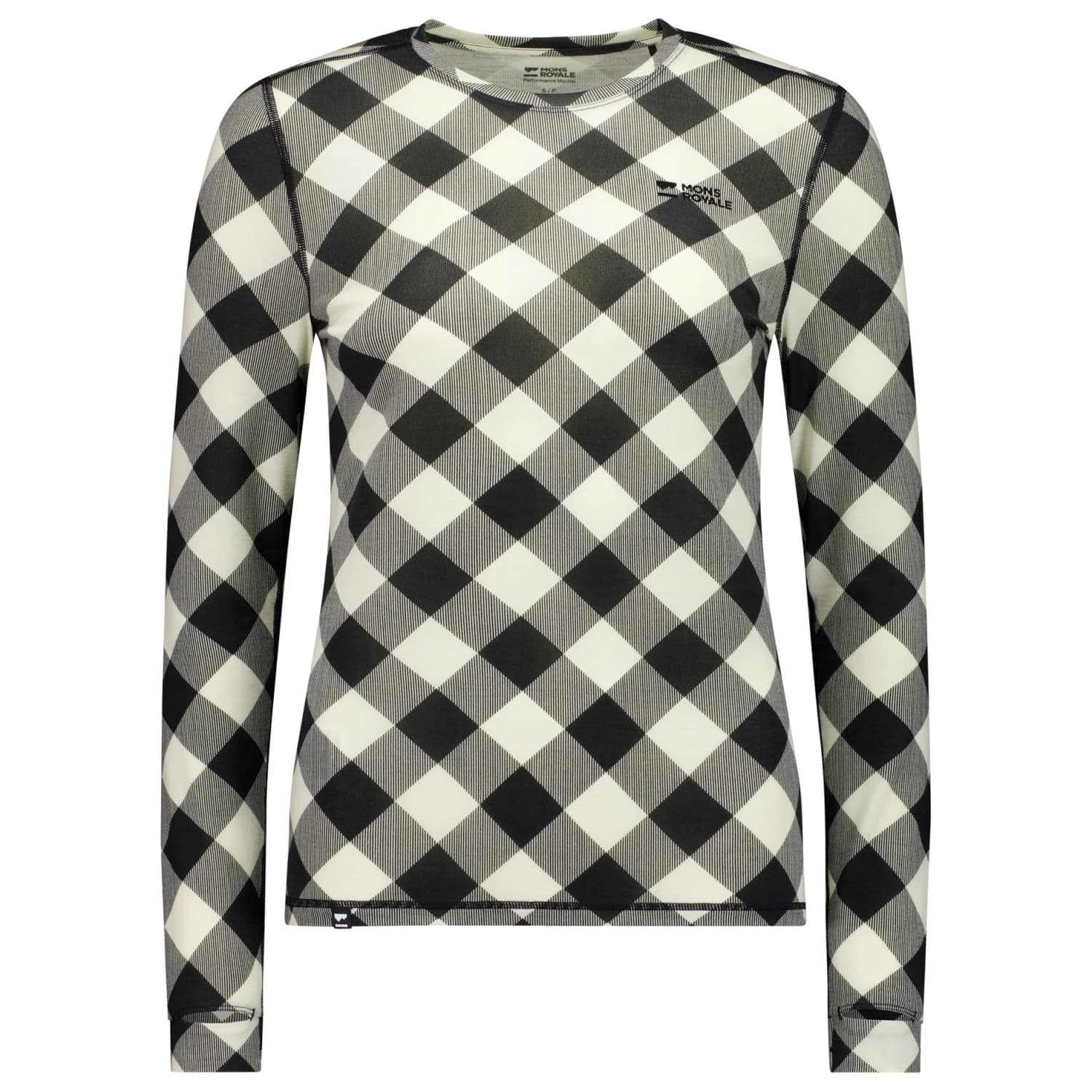 Мериносово термобельо Mons Royale Women's Cascade Merino Base Layer L/S Merino base layer - Check