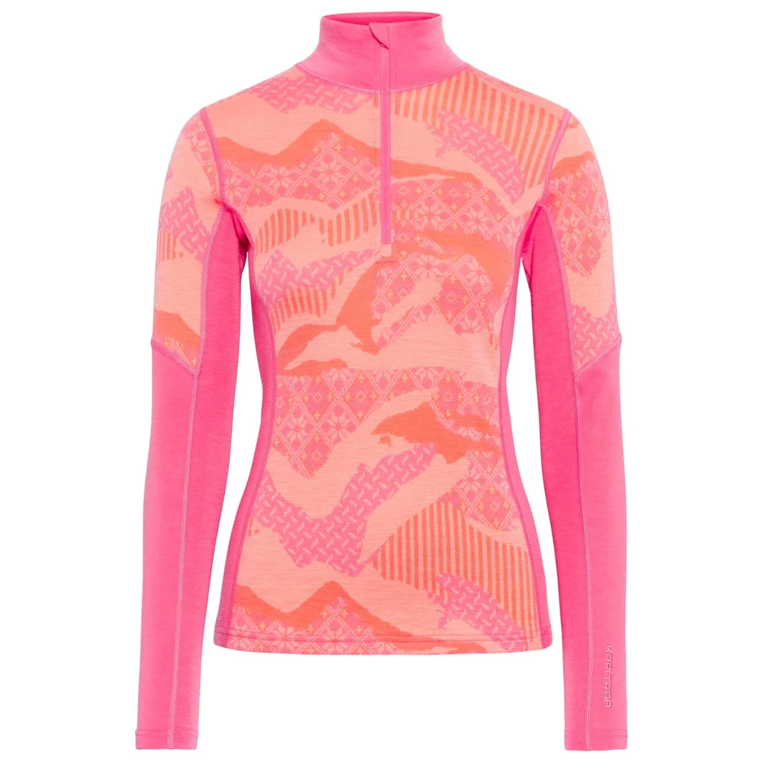 Мериносово термобельо Kari Traa Women's Olea Half Zip Merino base layer - Bubblegum
