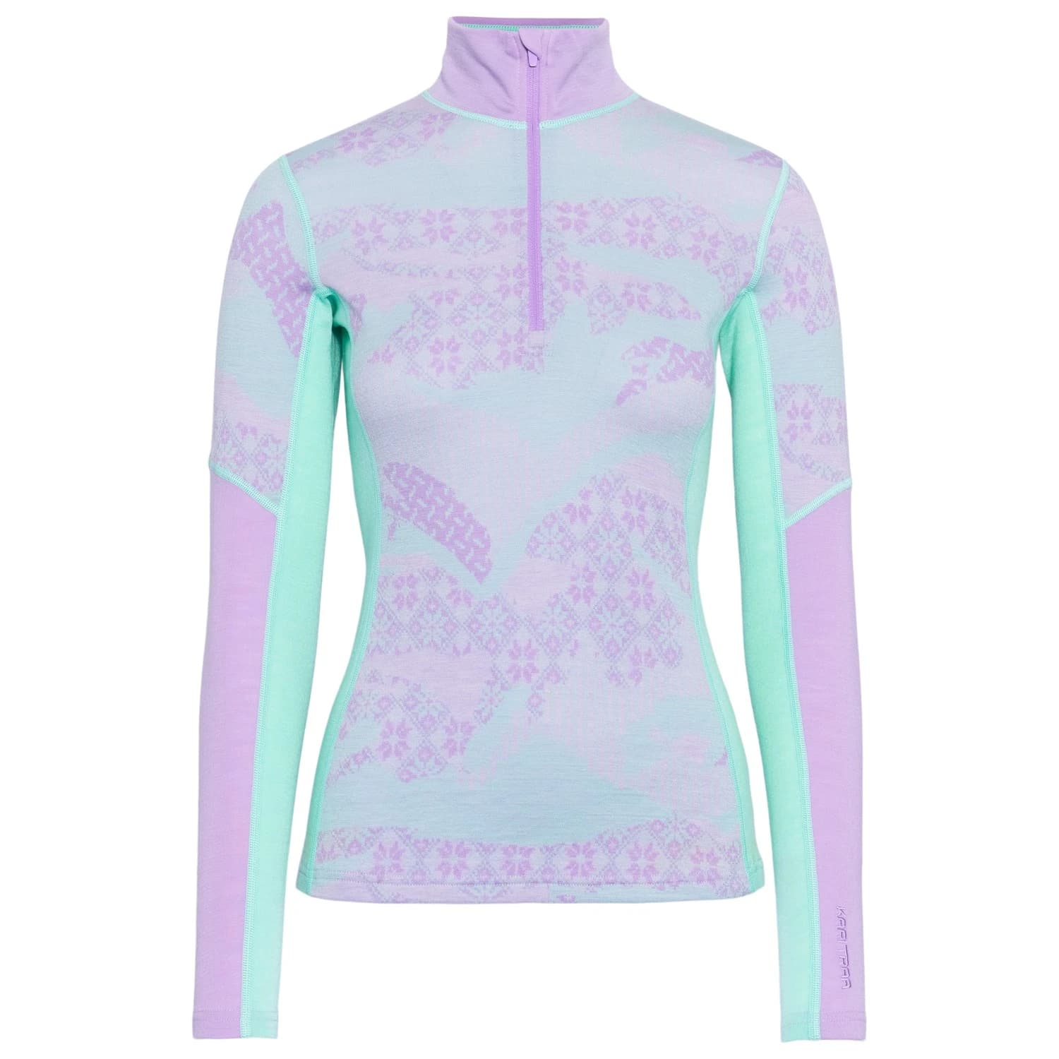 Мериносово термобельо Kari Traa Women's Olea Half Zip Merino base layer - Jelly Mint