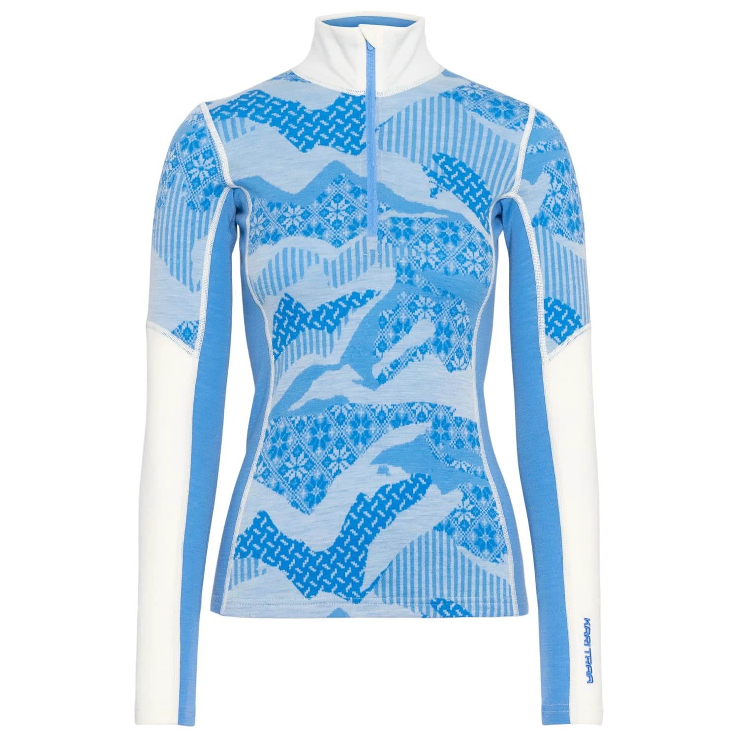 Мериносово термобельо Kari Traa Women's Olea Half Zip Merino base layer - Ocean