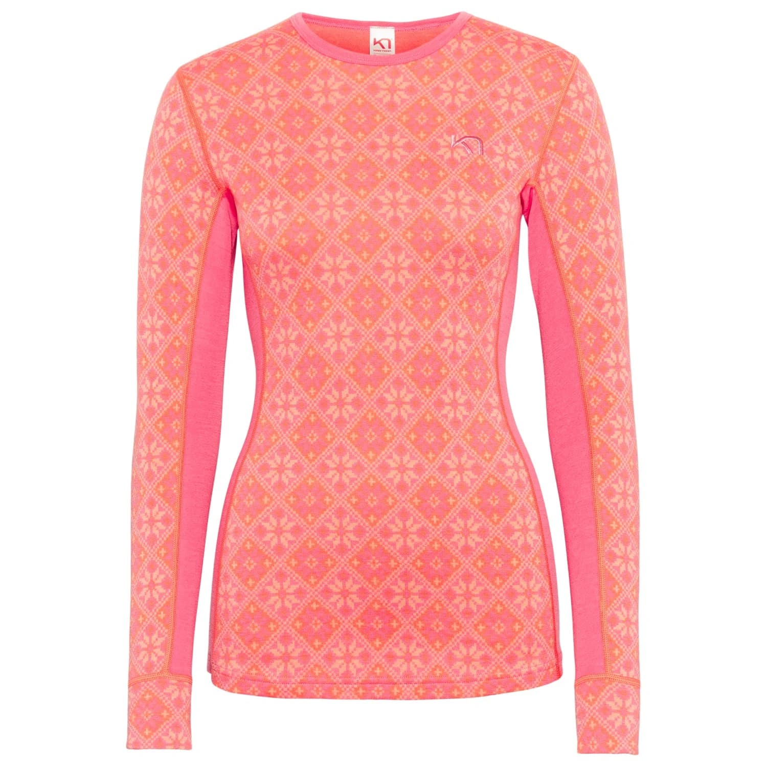 Дамско мериносово термобельо Kari Traa Women's Rose L/S 2.0 Merino base layer - Bubblegum