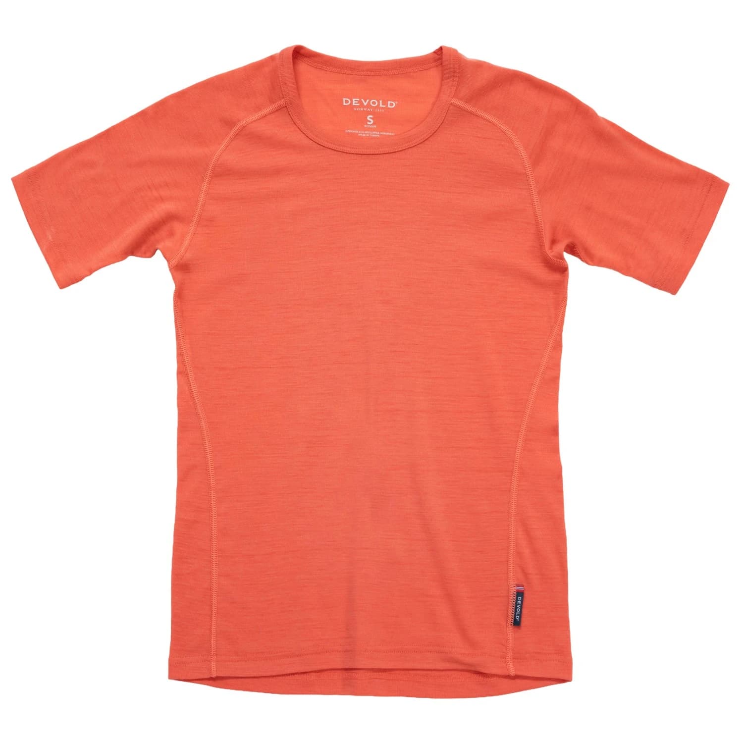 Дамско мериносово термобельо Devold Women's Adventure Merino 190 Tee Merino shirt - Coral