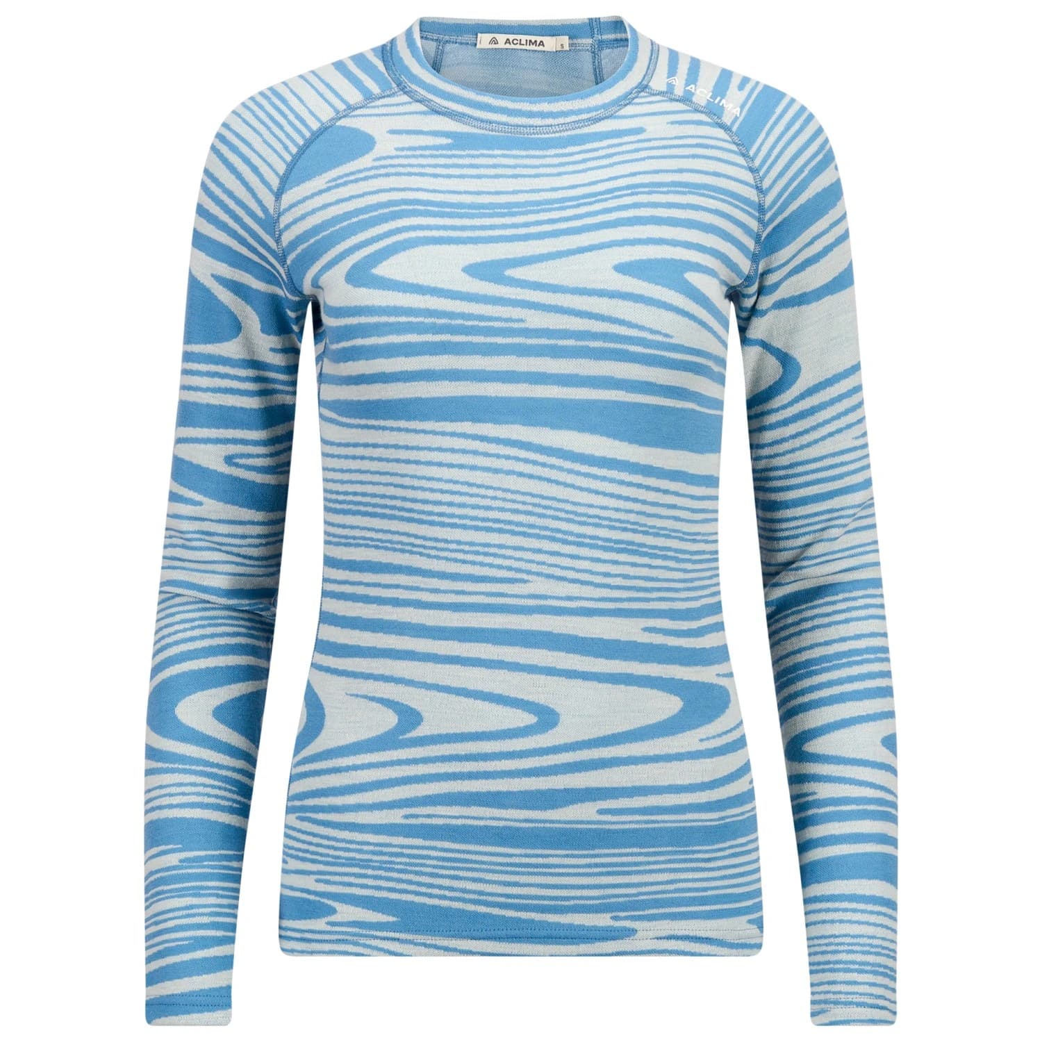 Дамско мериносово термобельо Aclima Women's Warmwool Motion Crewneck Merino base layer - Niagara Motion
