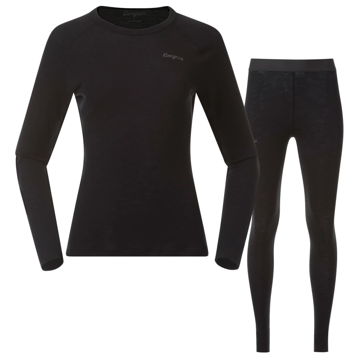 Мериносово термобельо Bergans Women's Allround Merino Baselayer Set Merino base layer - Black