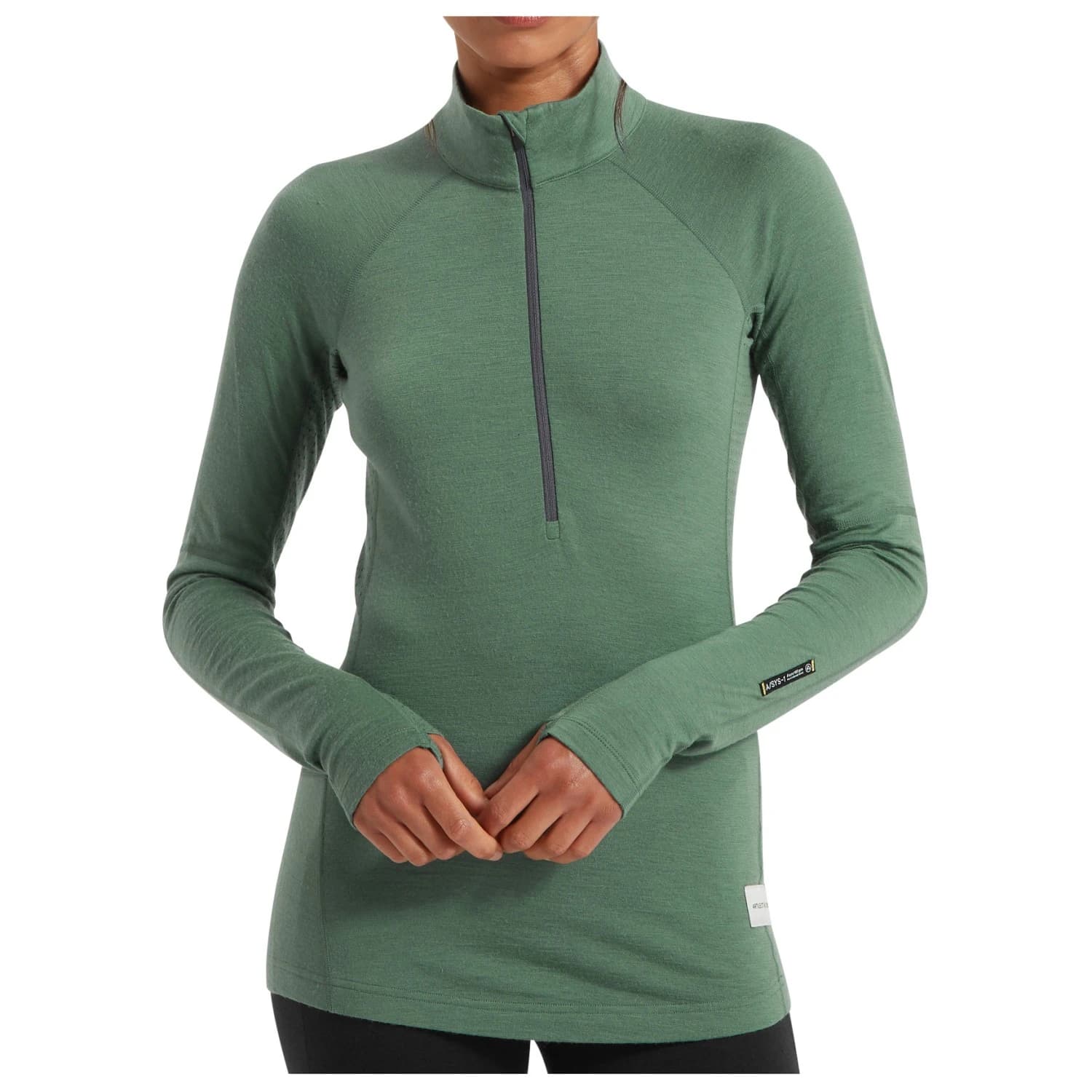 Дамско мериносово термобельо ARTILECT Women's Flatiron 185 1/4 Zip Merino base layer - Sagebrush