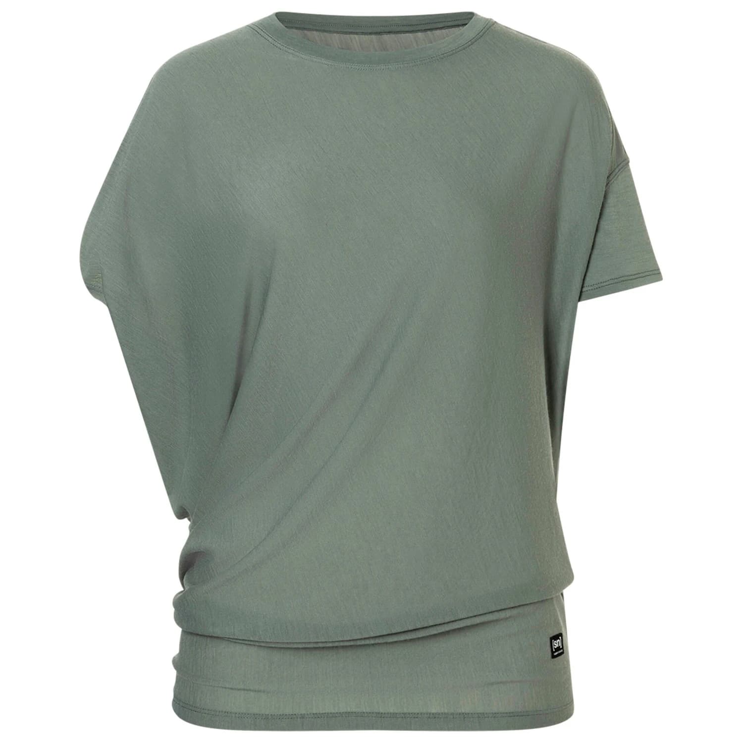 Дамска мериносова блуза super.natural Women's Yoga Loose Tee T-shirt - Eucalyptus