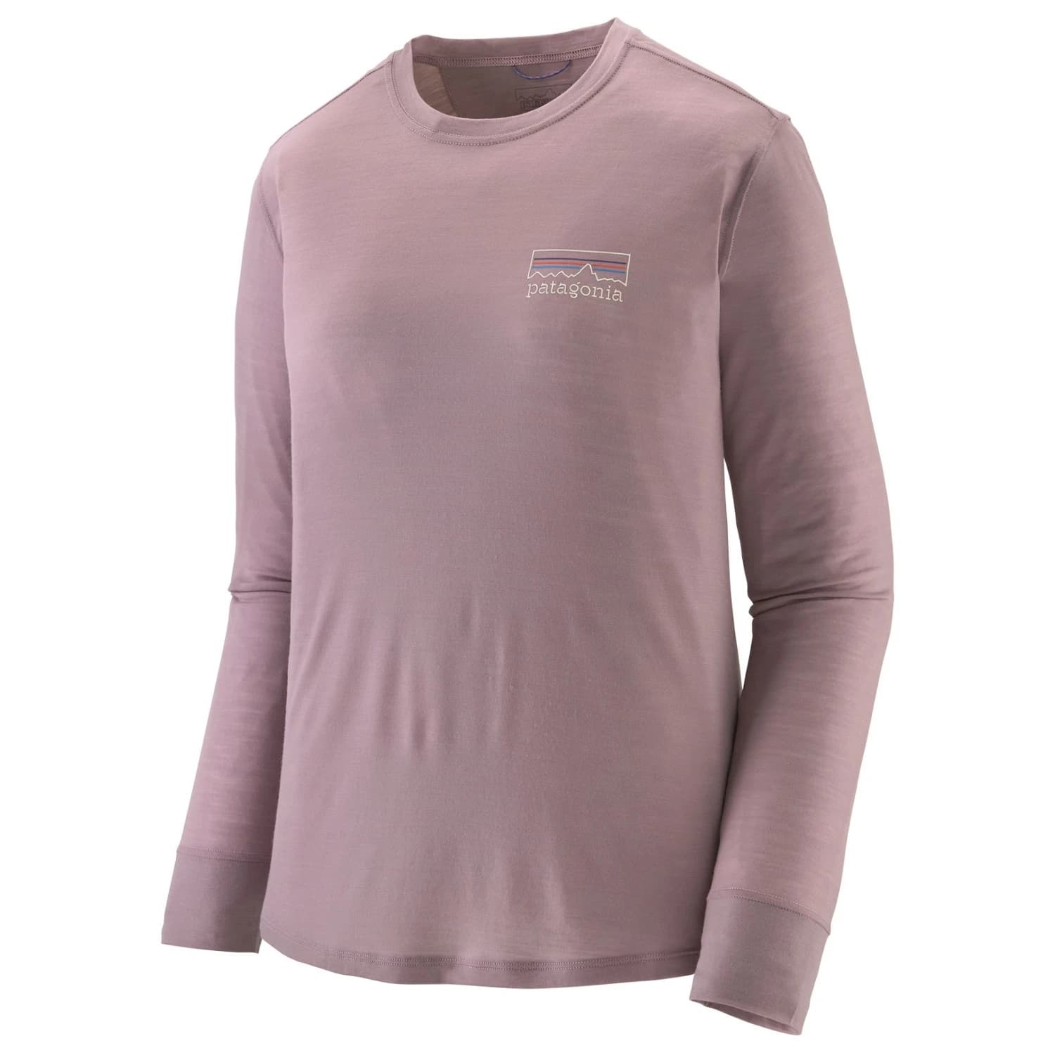 Дамска мериносова блуза Patagonia Women's L/S Cap Cool Merino Graphic Shirt Merino shirt - Fitz Roy Strata: Quiet Violet