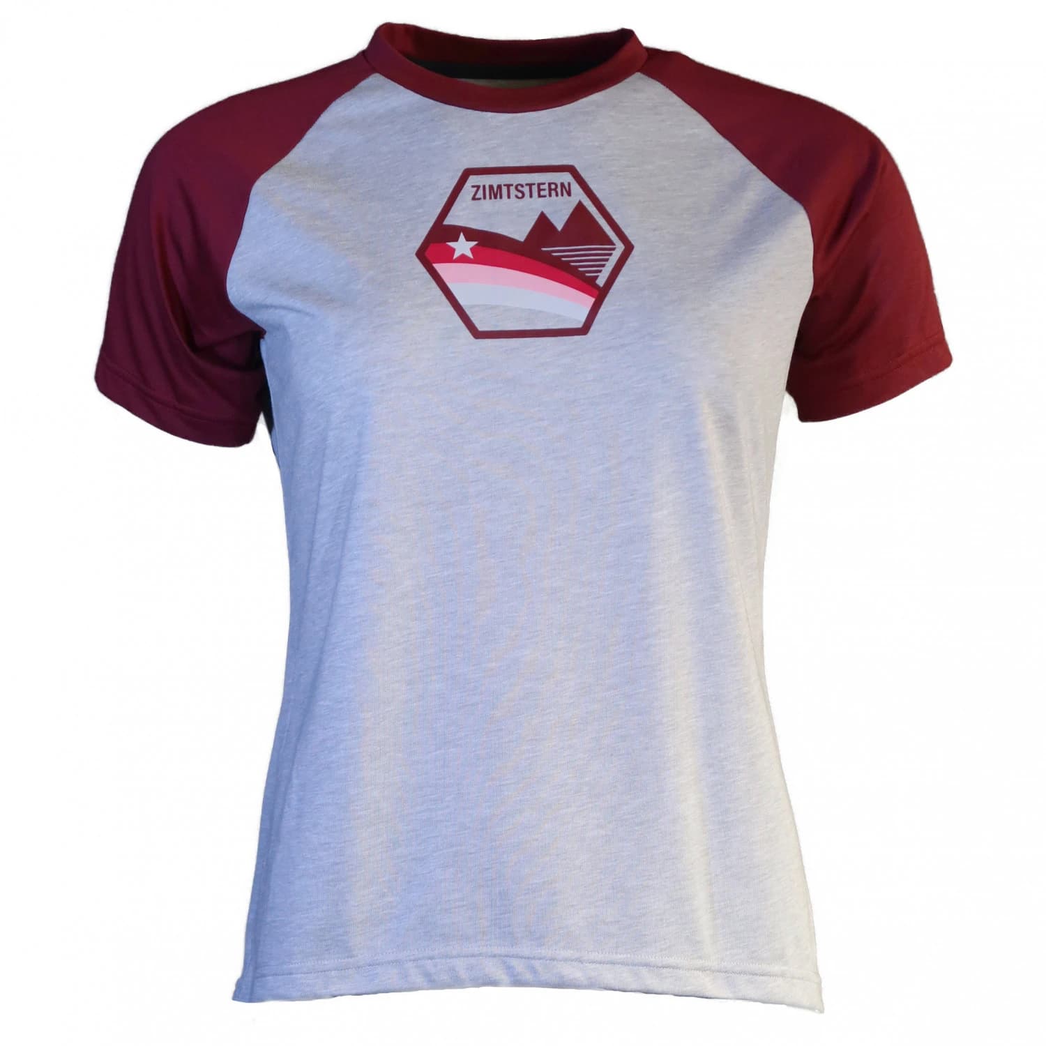 Дамска спортна тениска Zimtstern Women's Bowz Tee Sport shirt - Glacier Grey Melange / Windsor Wine