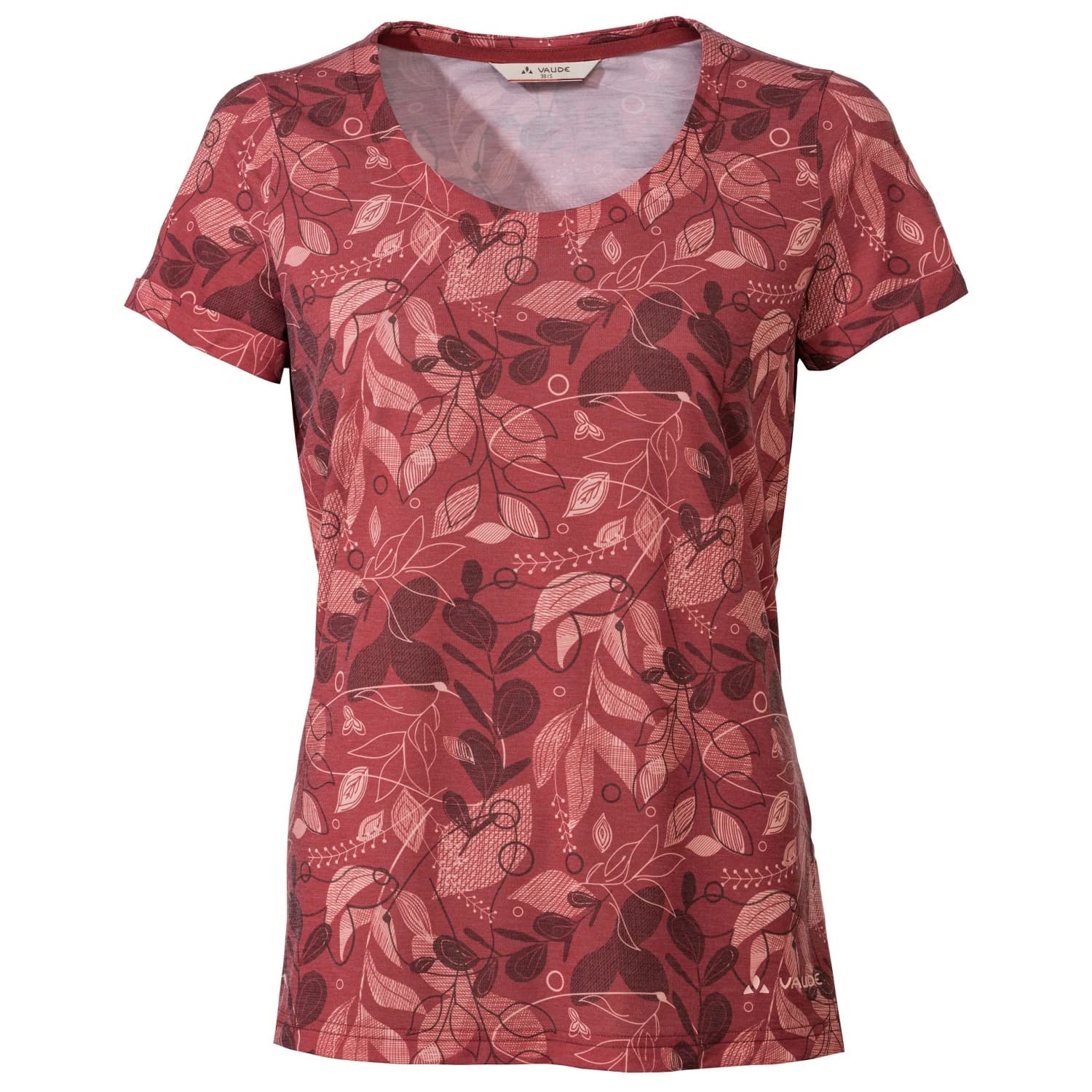 Дамска спортна тениска Vaude Women's Skomer AOP Sport shirt - Dark Cherry