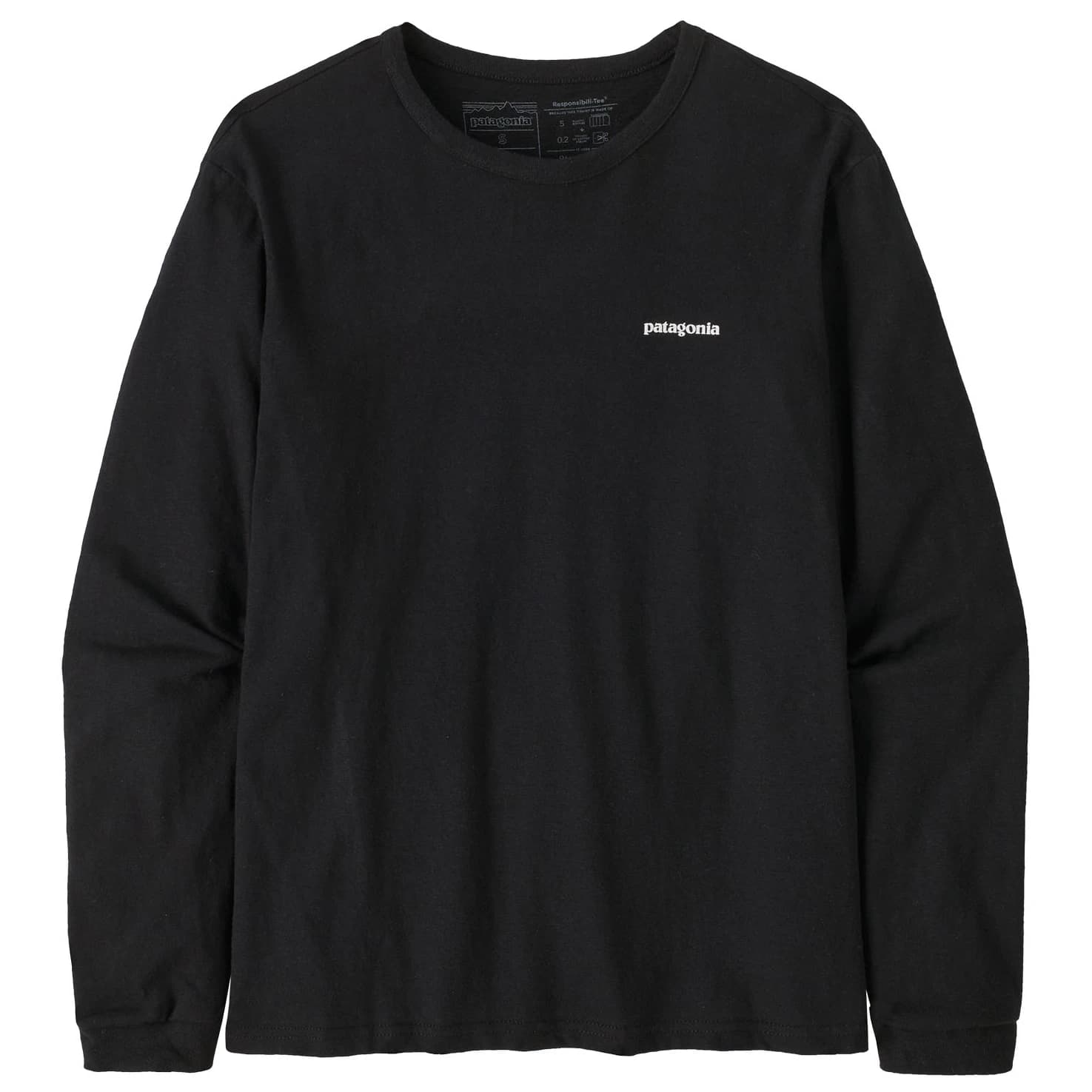 Дамска блуза с дълъг ръкав Patagonia Women's L/S P-6 Logo Responsibili-Tee Longsleeve - Black