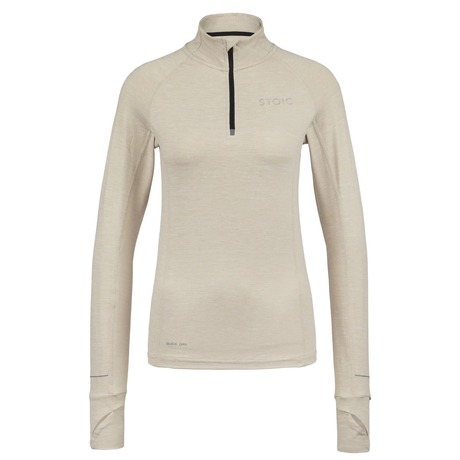 Дамска спортна тениска Stoic Women's HelsingborgSt. Performance L/S with Zip Running shirt - Taupe Melange