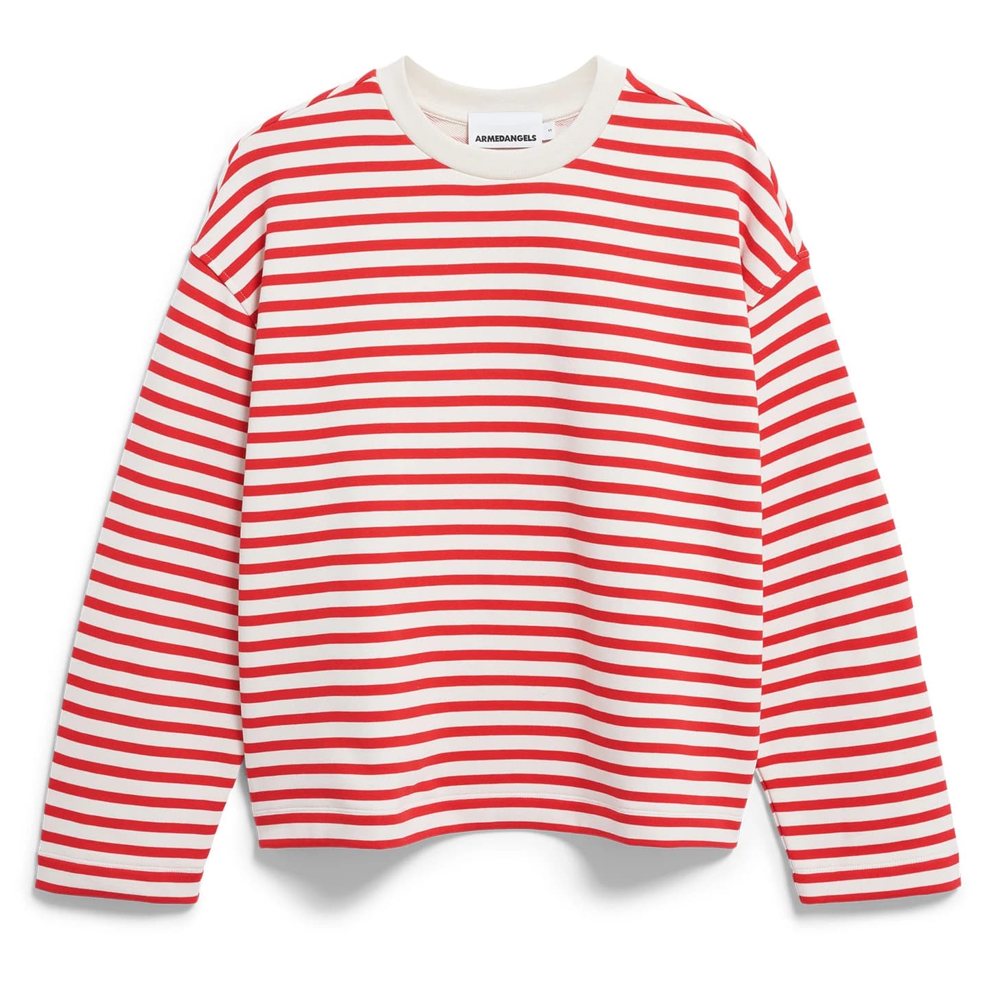 Дамски пуловер Armedangels Women's Frankaa Stripe Jumper - Undyed / Mars Red
